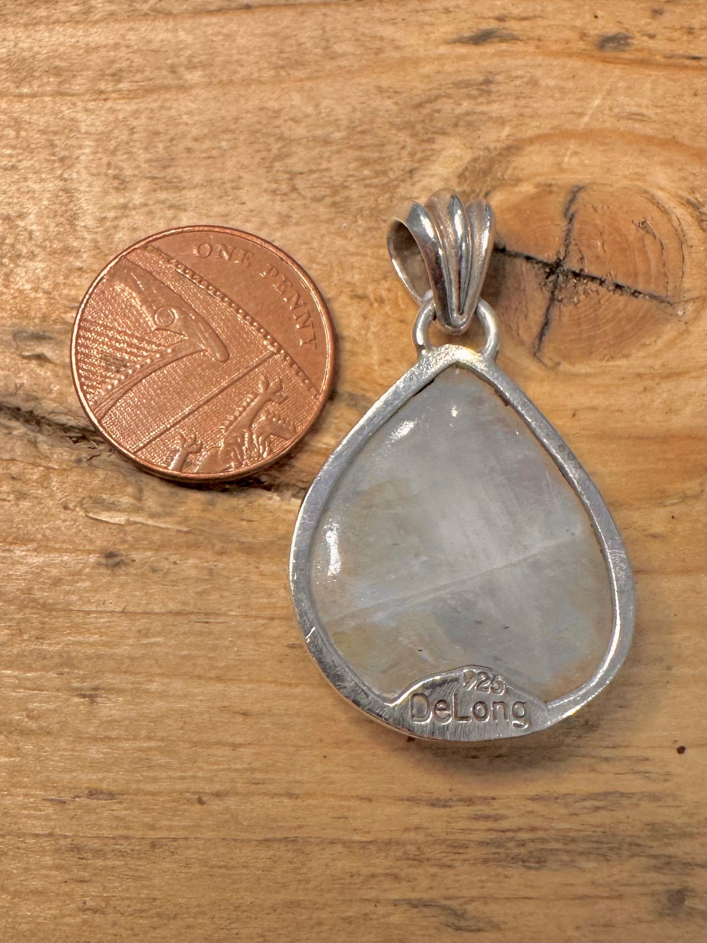 Vintage Moonstone Tear Drop 925 Silver Pendant
