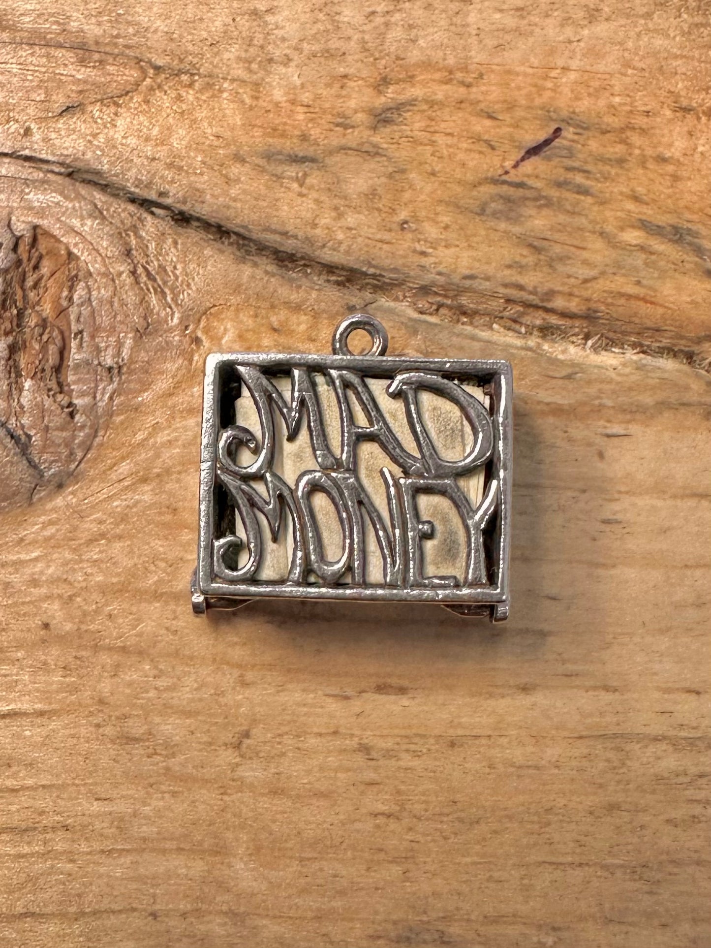 Vintage Rare Mad Money One Dollar 925 Silver Charm Pendant