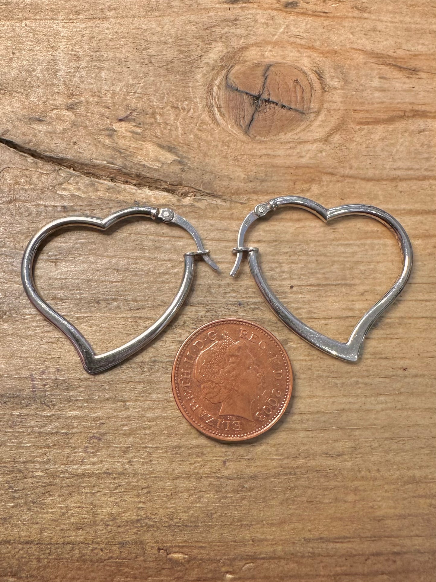 Abstract Heart Shaped Hoops 925 Silver Earrings