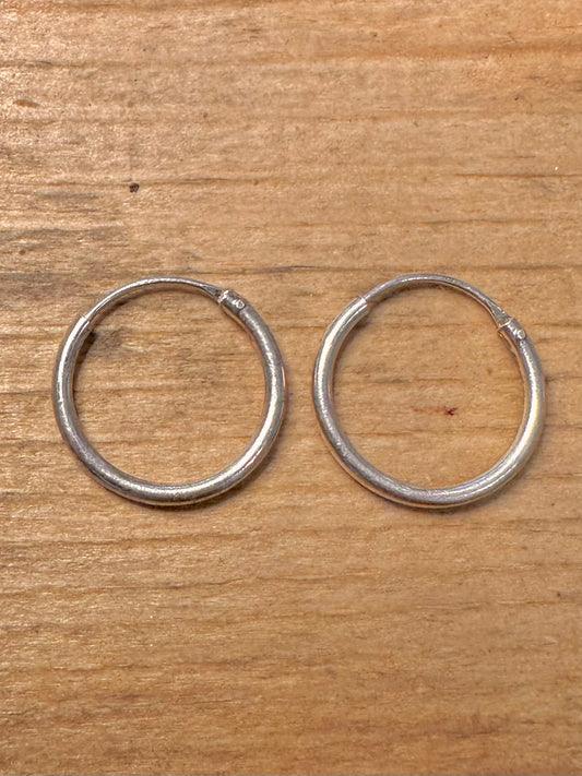 Vintage Small Hoops 925 Silver Earrings
