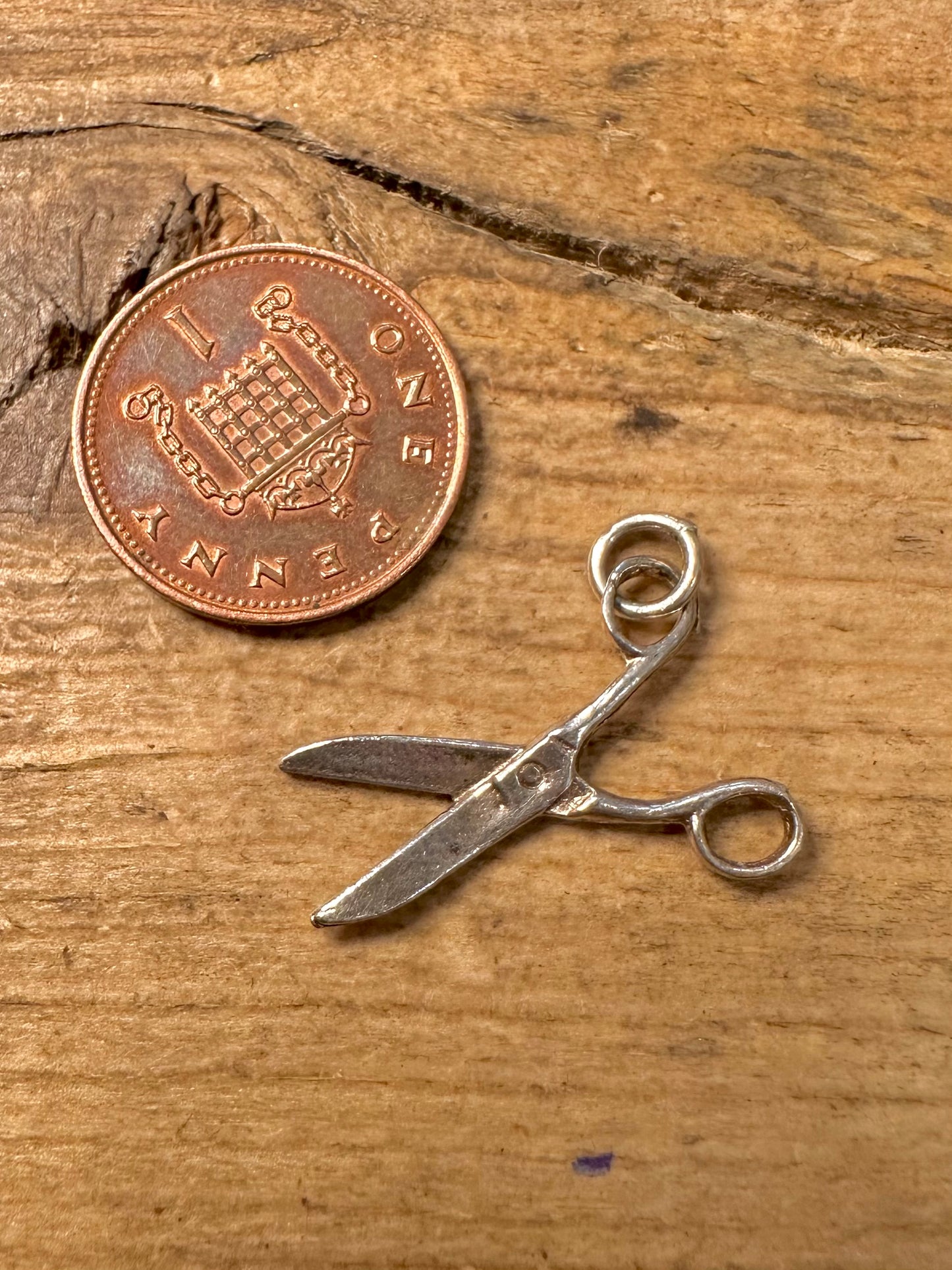 Vintage Scissors 925 Silver Charm Pendant