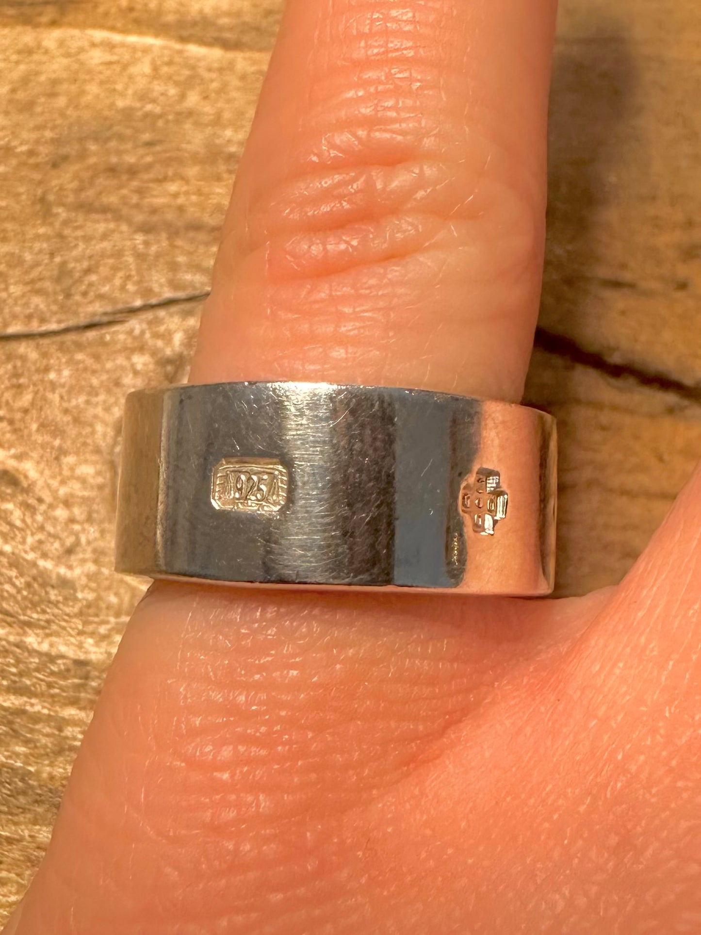Modern 2000 Thick Band 925 Silver Size N Ring