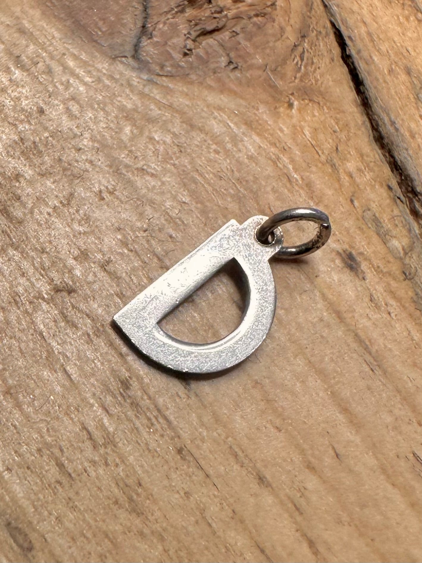 Vintage Letter D 925 Silver Pendant