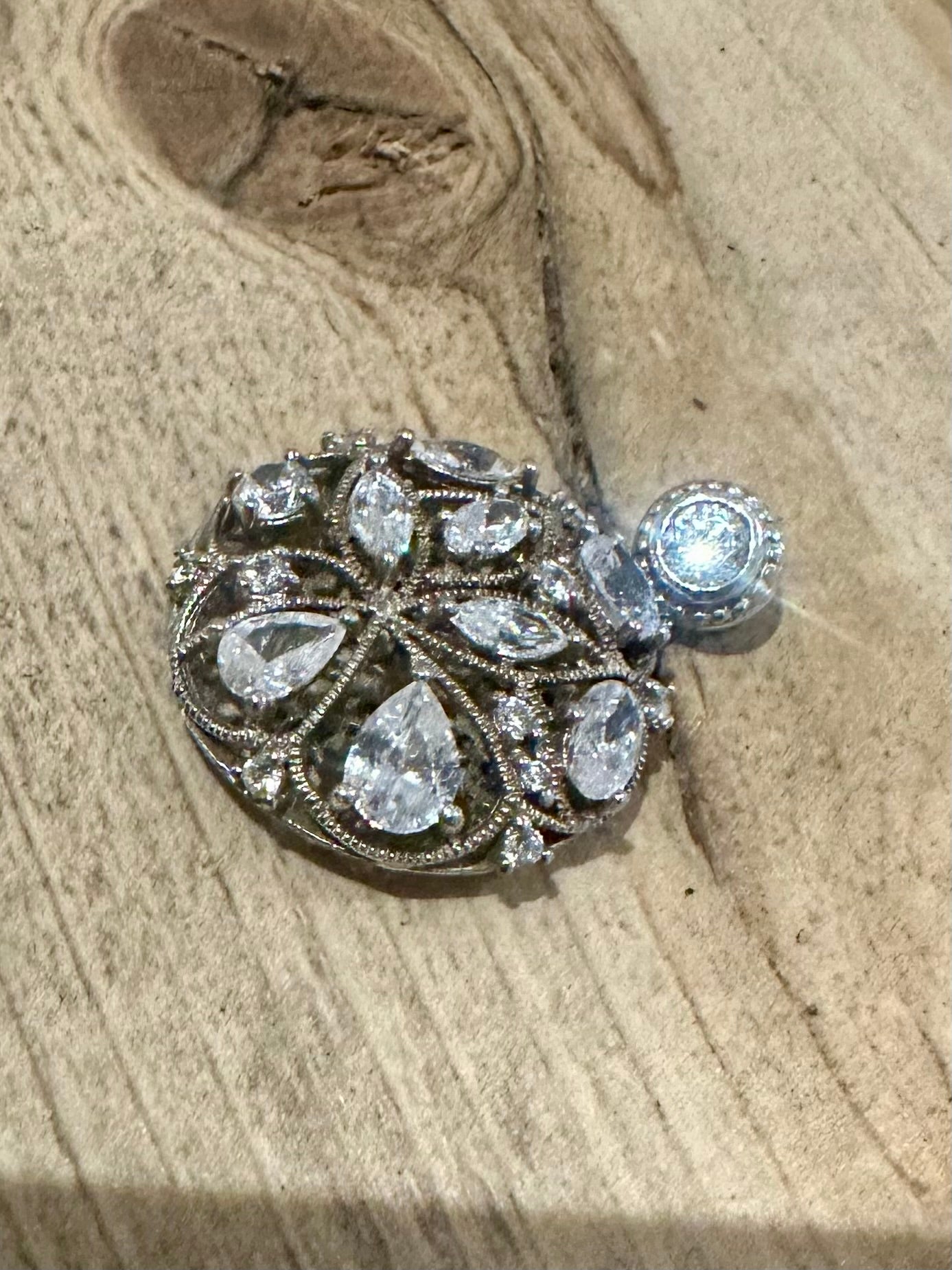 Modern Shiny CZ Circle 925 Silver Pendant