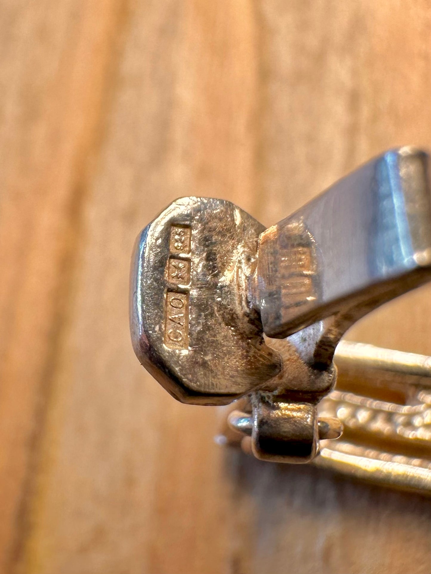 Vintage Greek Key Bar 925 Sterling Silver 7.4 inch Bracelet