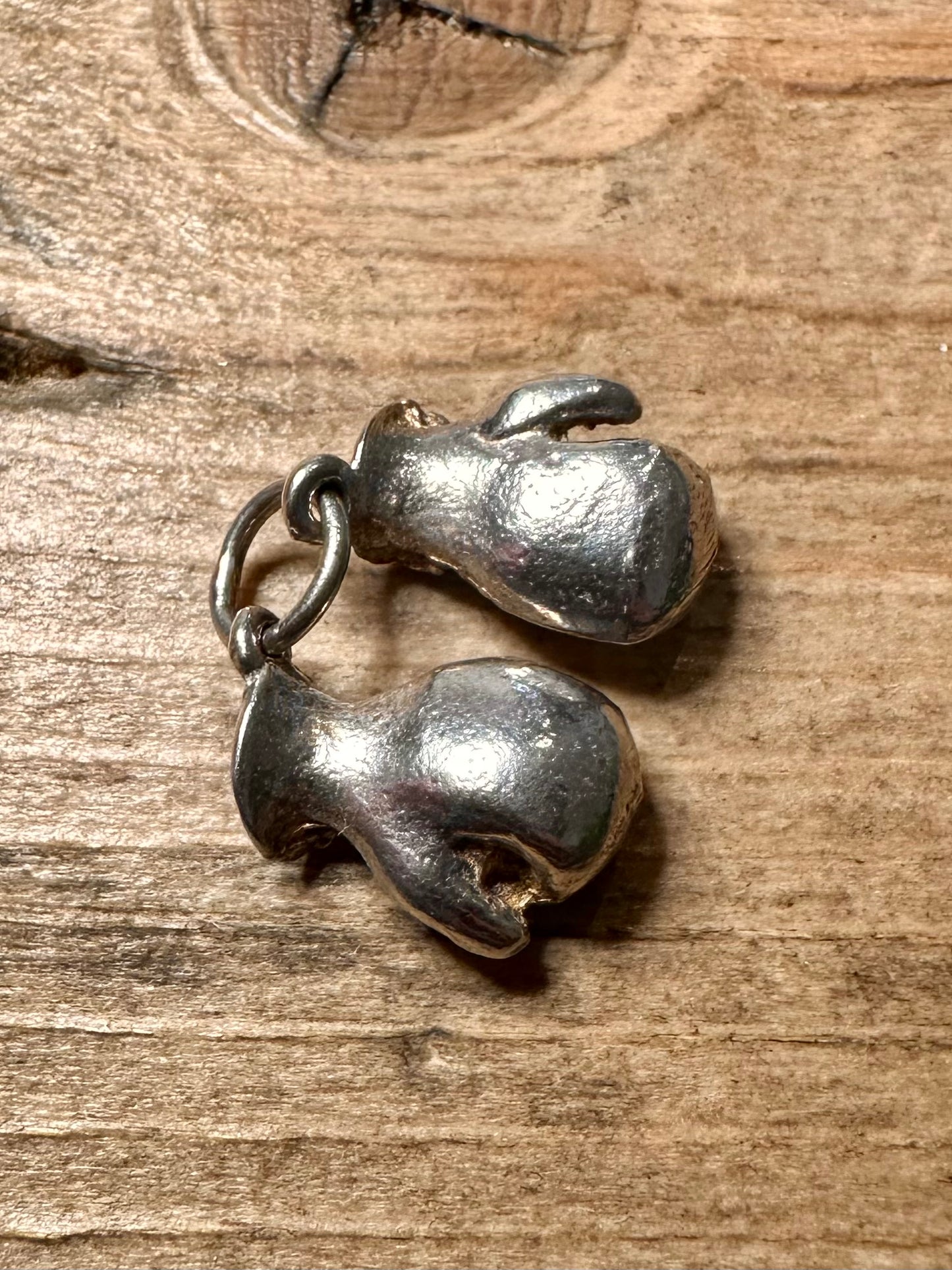 Vintage Boxing Gloves 925 Silver Charm Pendant