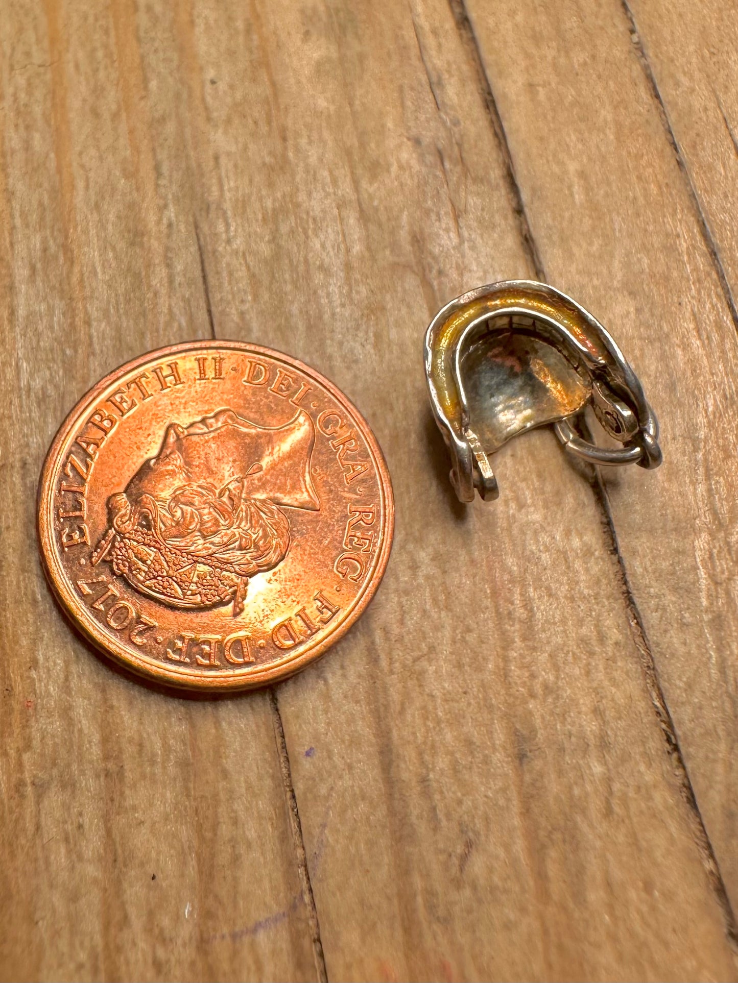 Vintage Articulated Moving Dentures 925 Sterling Silver Charm Pendant