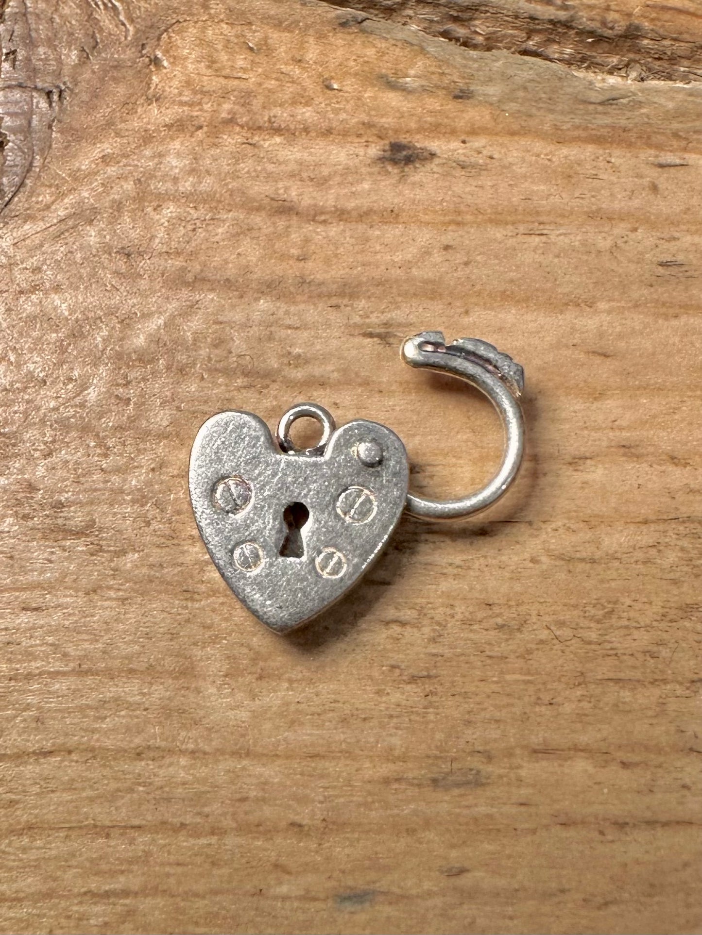 Vintage Heart Padlock 925 Silver Pendant