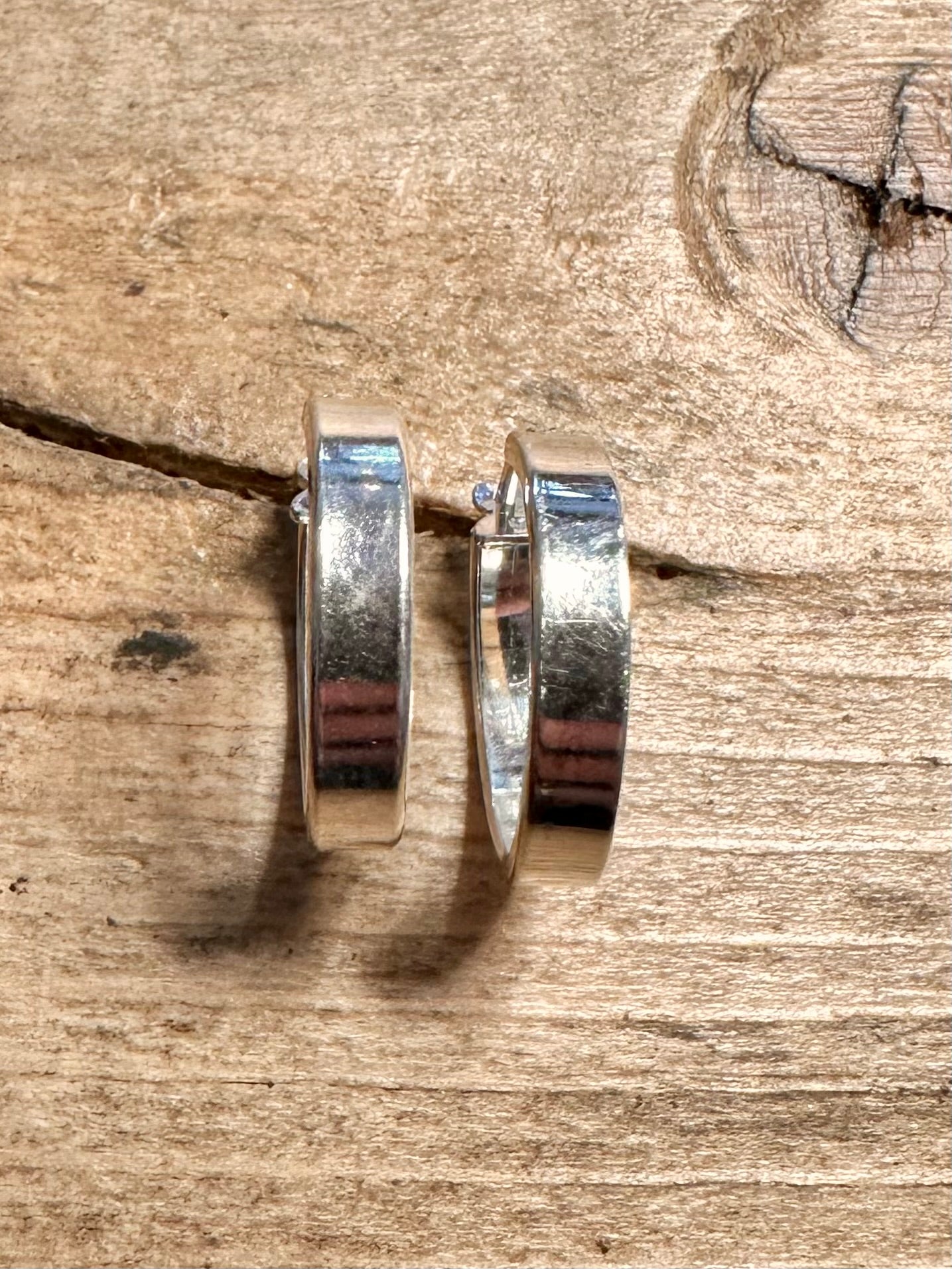 Modern Chunky Hoops 925 Silver Earrings