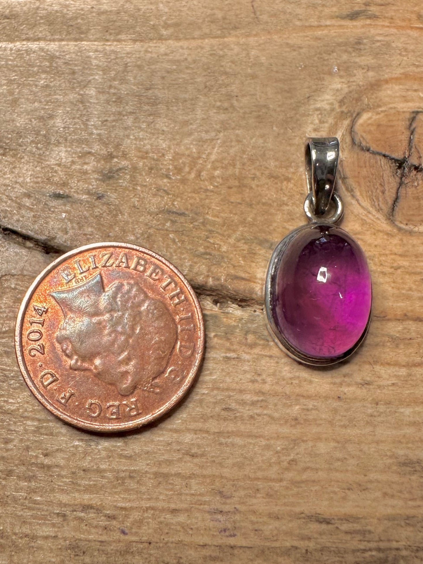 Vintage Amethyst Oval 925 Silver Pendant