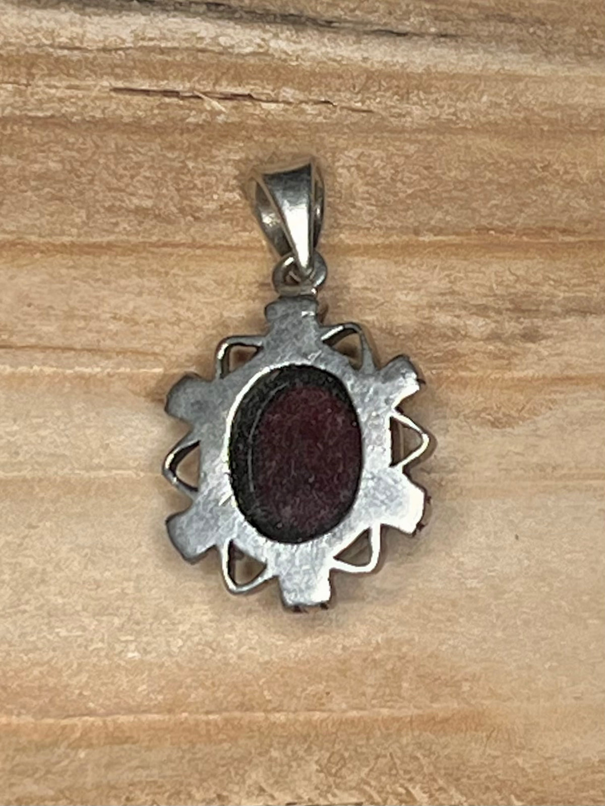 Garnet Boho 925 Sterling Silver Pendant