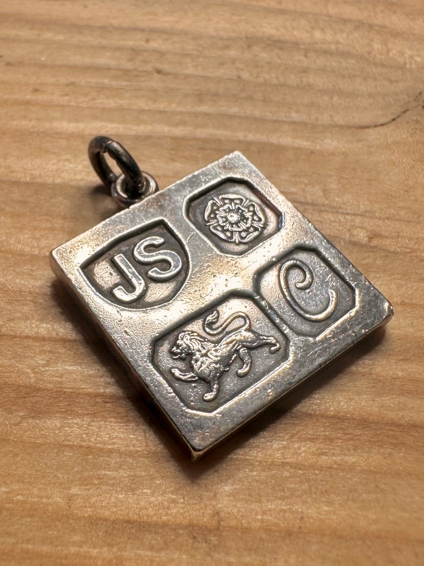 Vintage Jack Spencer Maker 1977 Square Ingot 925 Sterling Silver Pendant