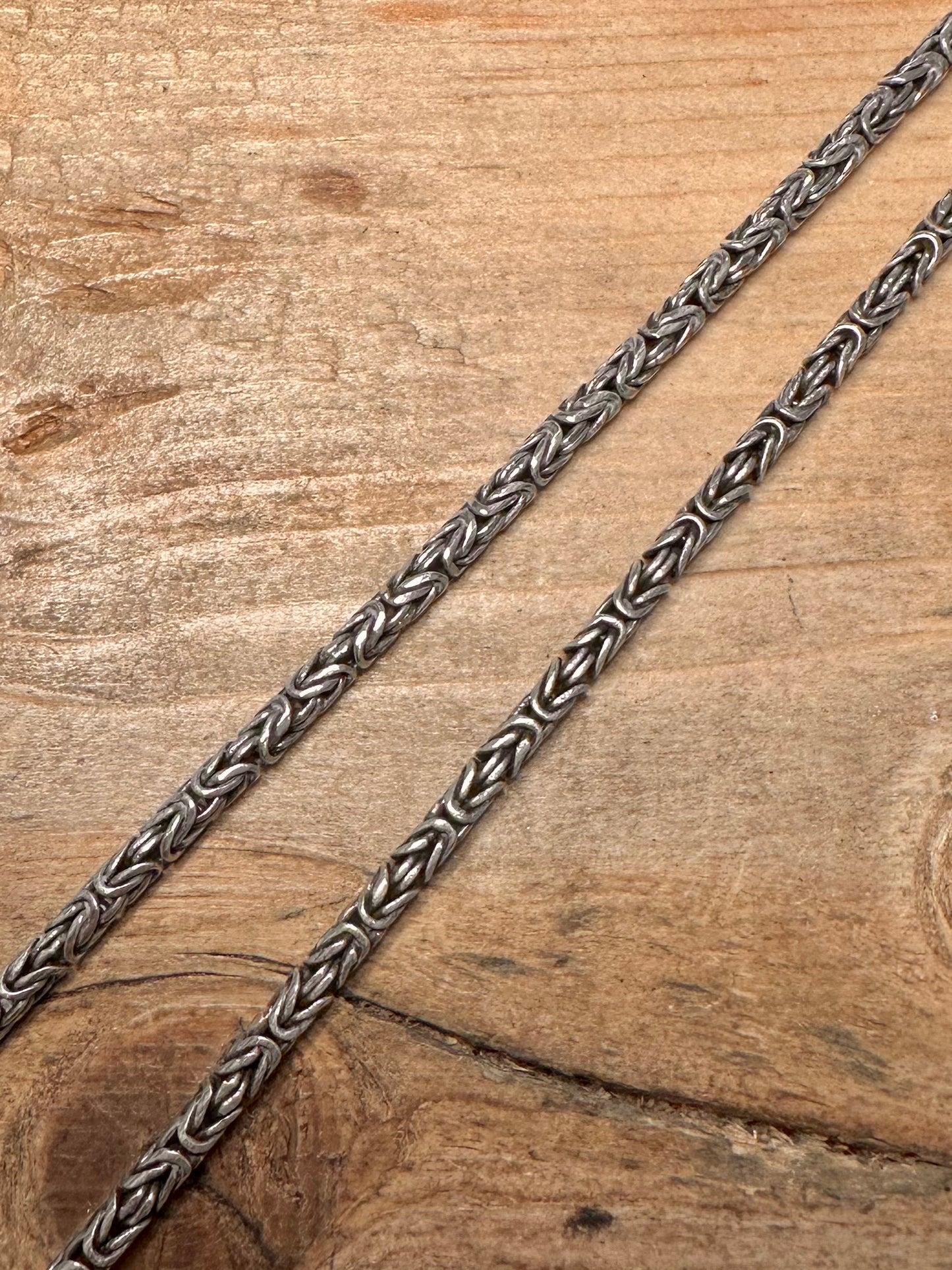 Vintage Byzantine Chain Large Clasp 925 Silver 17.3 inch Necklace