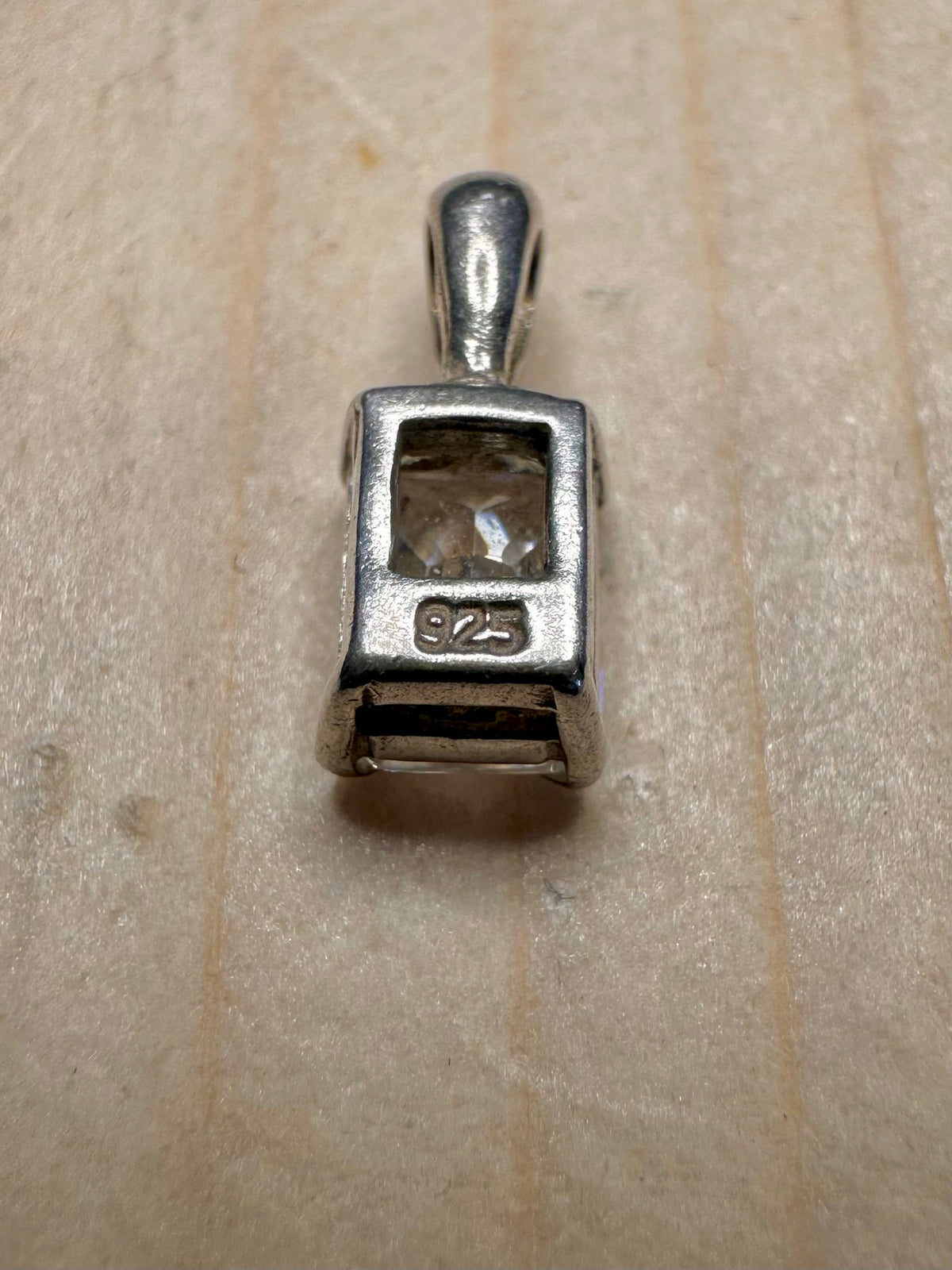 CZ Rectangle 925 Sterling Silver Pendant