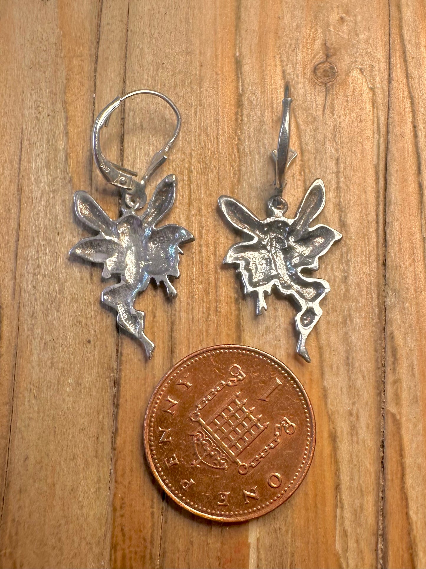 Vintage Fairy 925 Sterling Silver Earrings