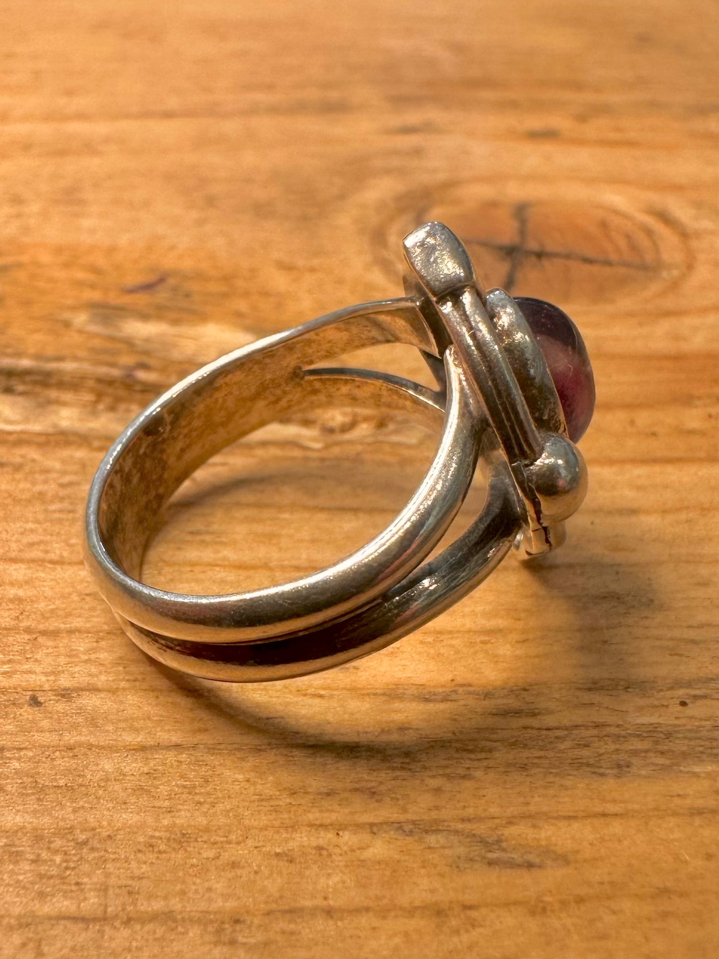 Vintage Amethyst Boho 925 Silver Size K Ring