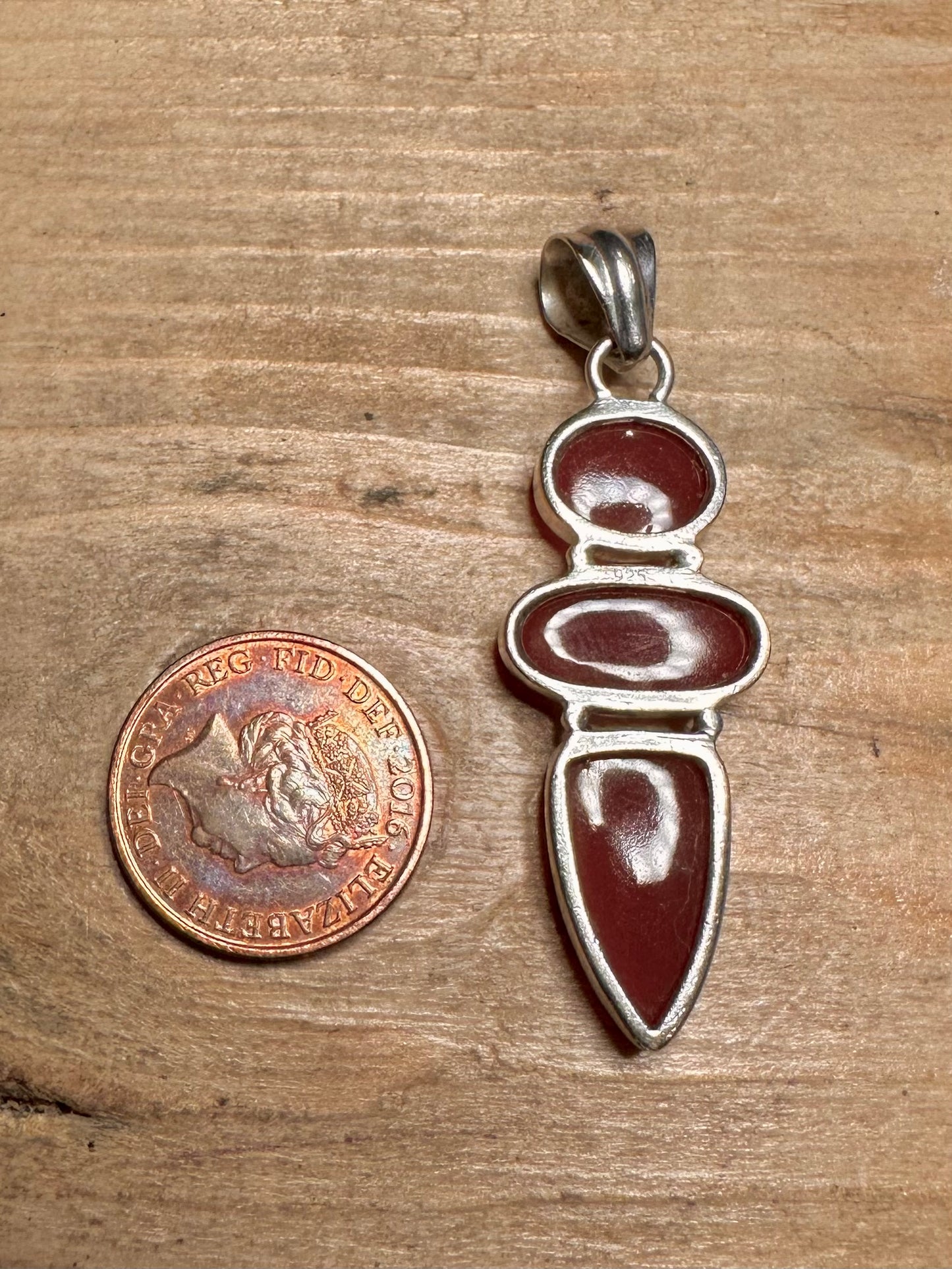 Vintage Carnelian 925 Silver Pendant