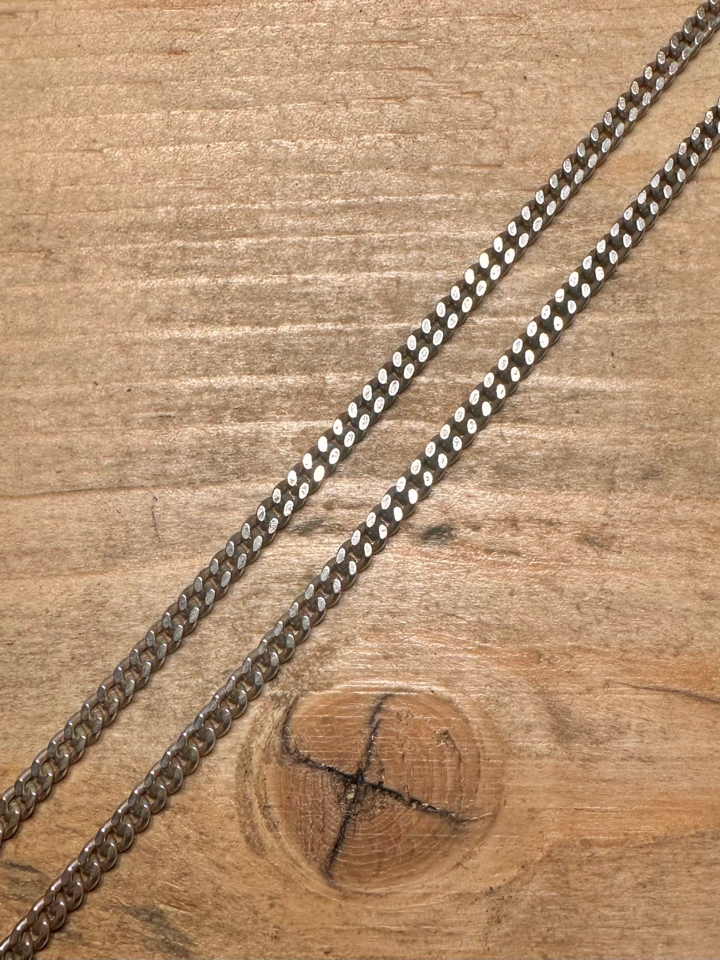 Vintage Close Curb Chain 925 Silver 19.5 inch Necklace