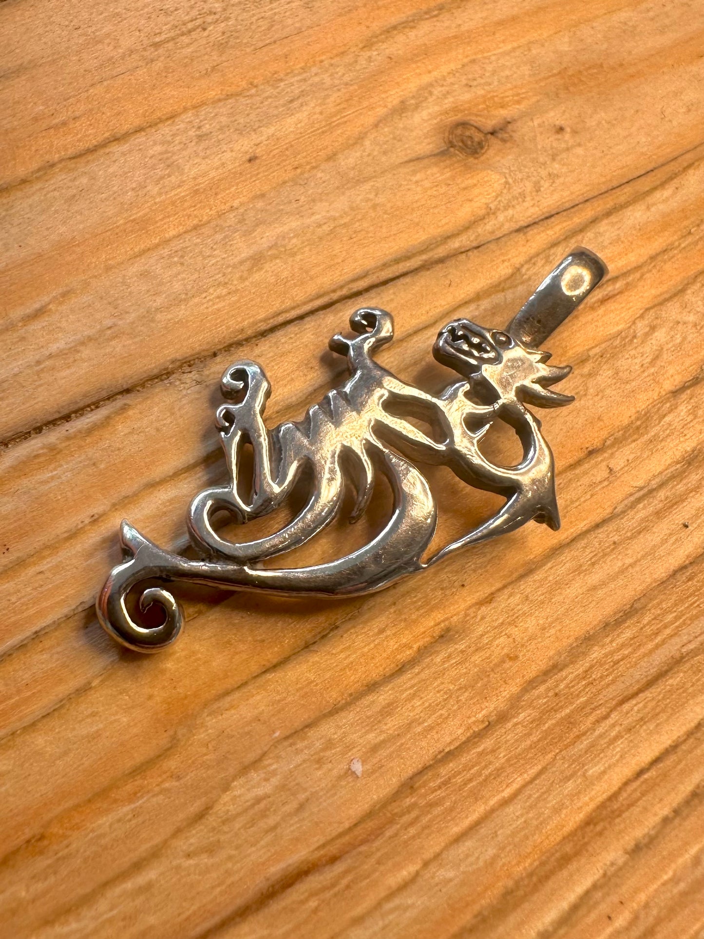 Vintage Dragon 925 Sterling Silver Pendant