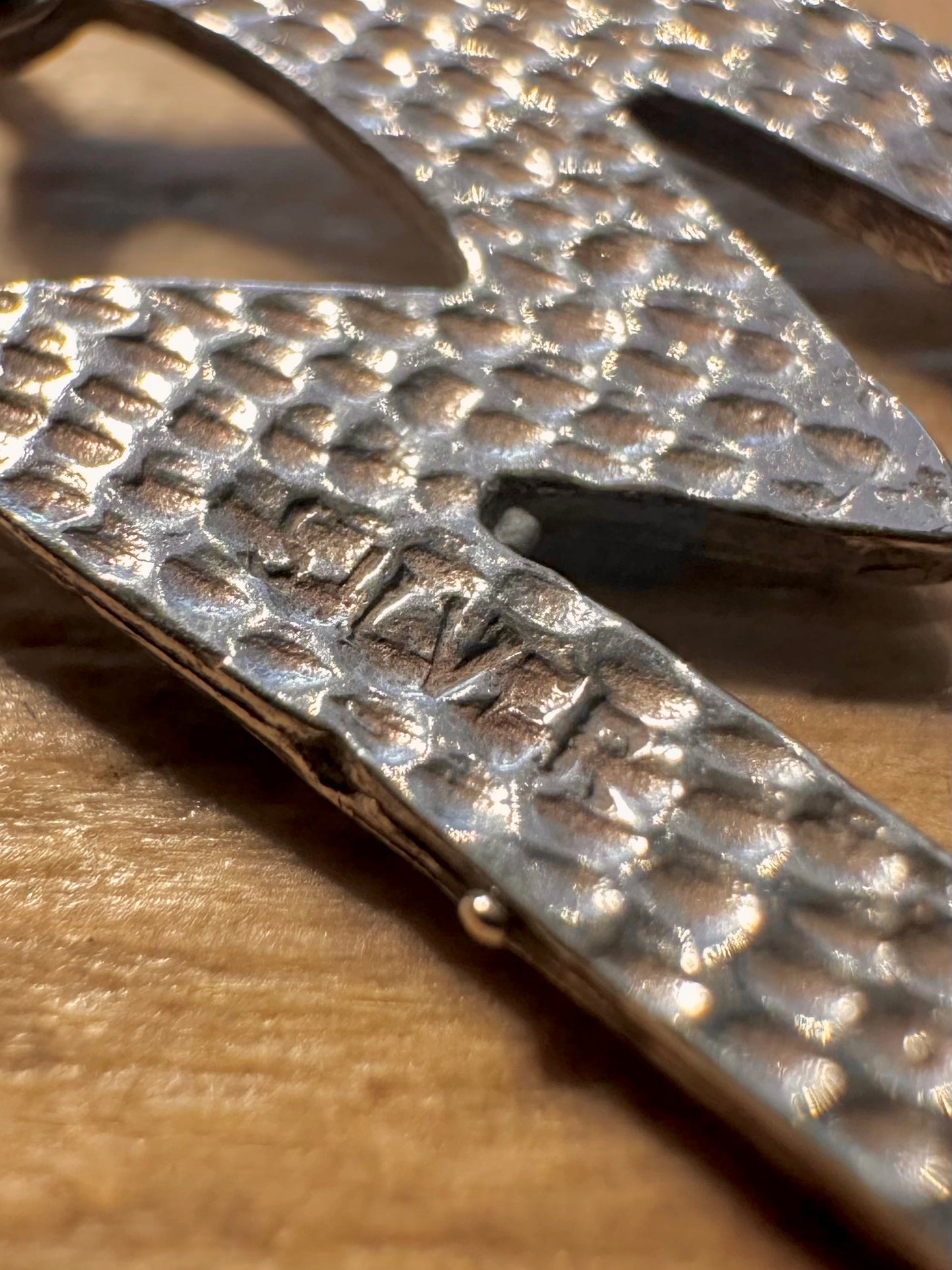 Vintage Textured Letter M 925 Silver Pendant