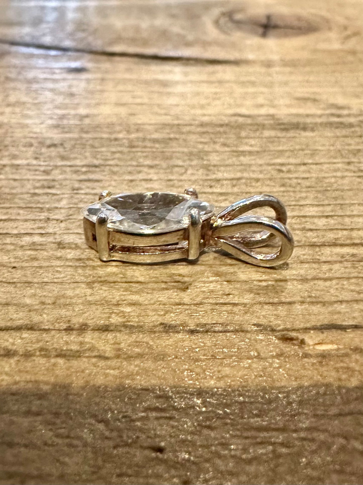 Vintage CZ Stone 925 Silver Pendant