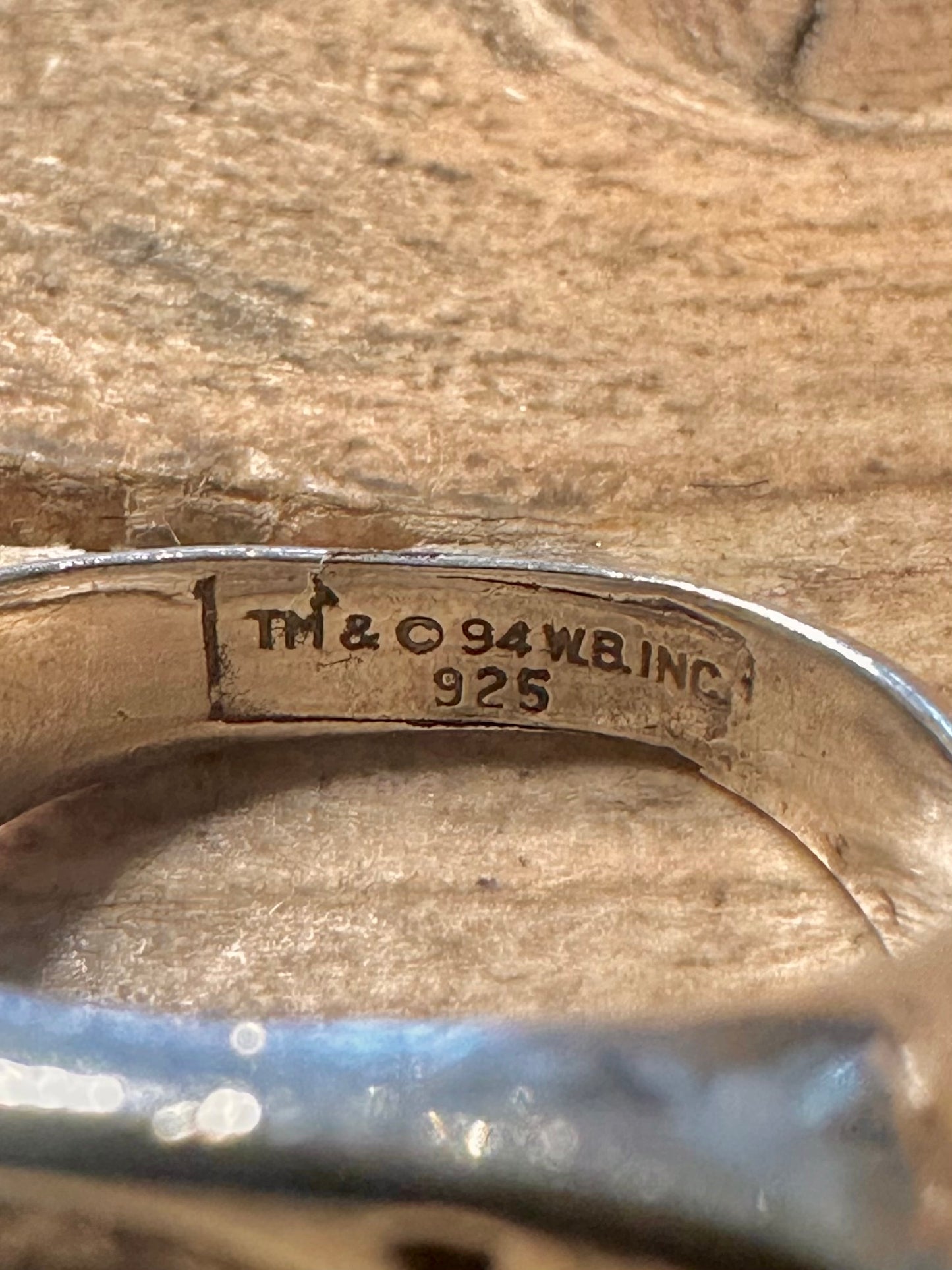 Vintage Rare 1994 Superman Warner Brothers 925 Silver Size N Ring
