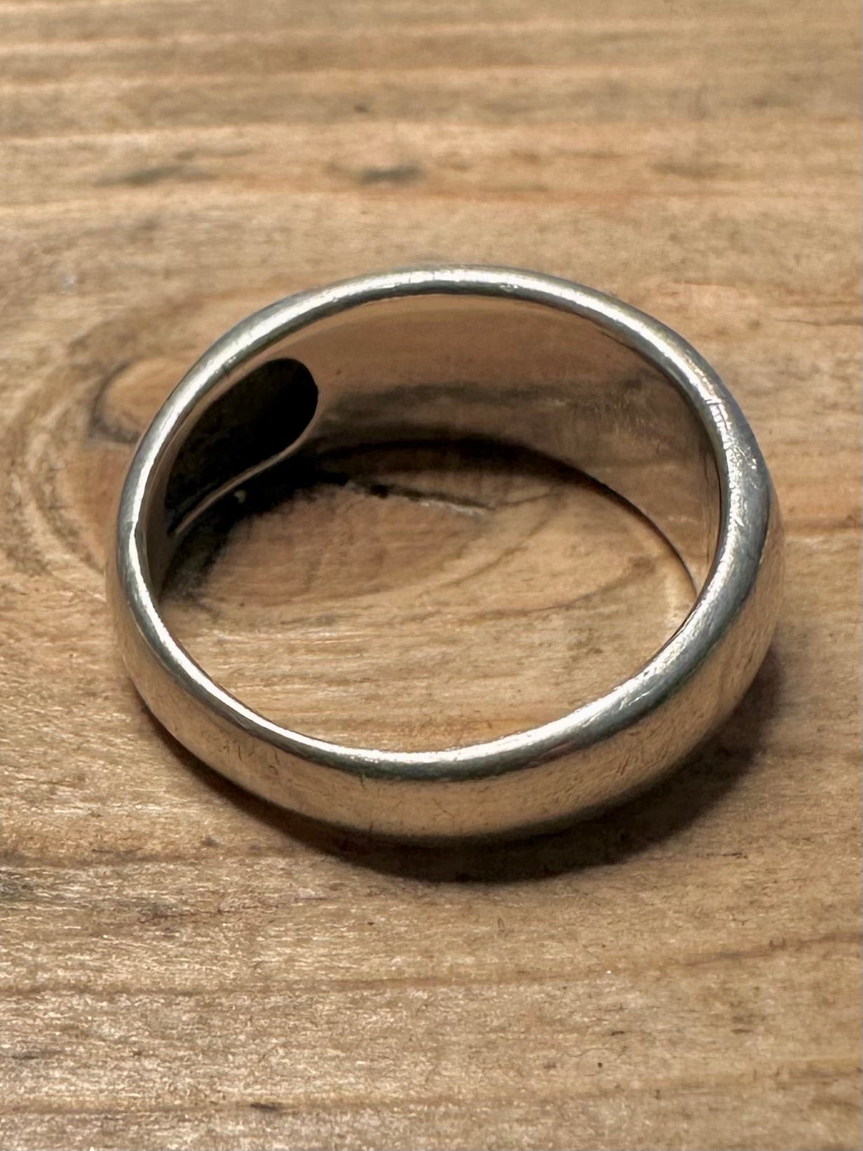 Abstract Abalone Inlay 925 Silver Size P Ring