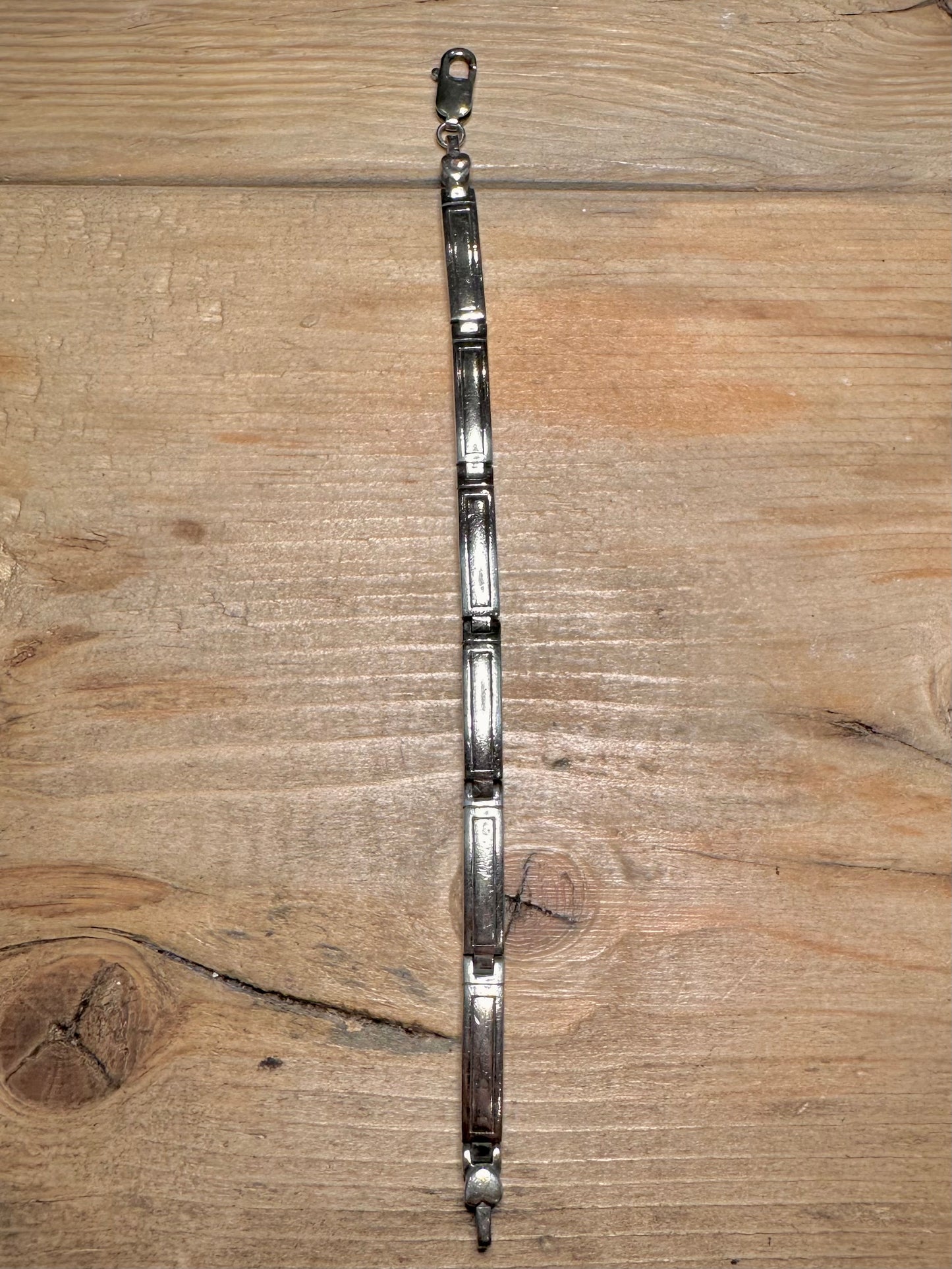 Vintage Bar Link 925 Silver 7.1 inch Bracelet