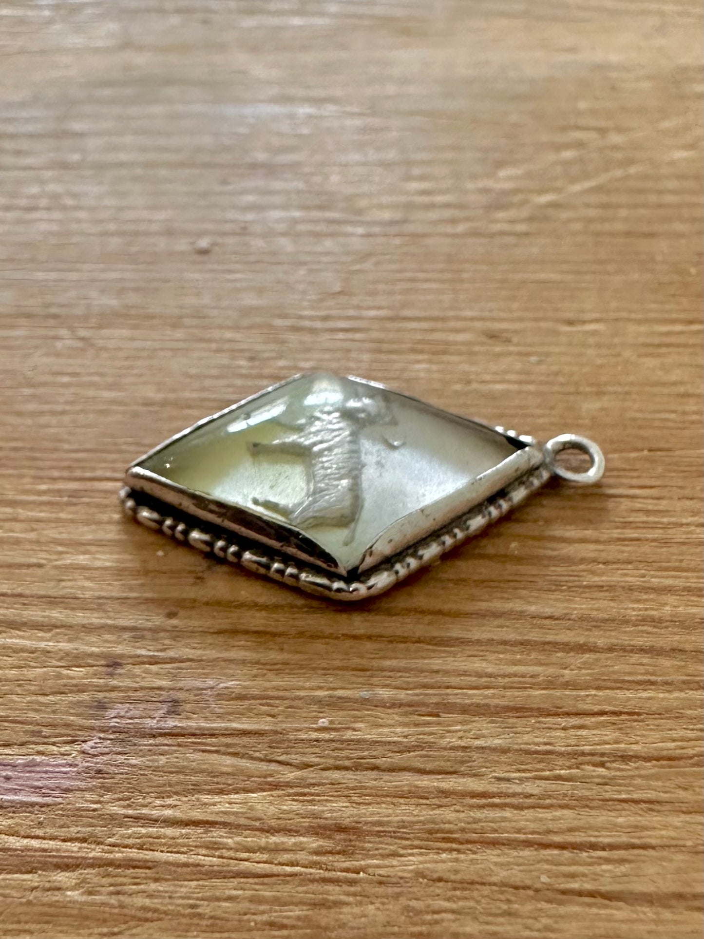 Vintage Lamb Diamond Shape 925 Silver Pendant