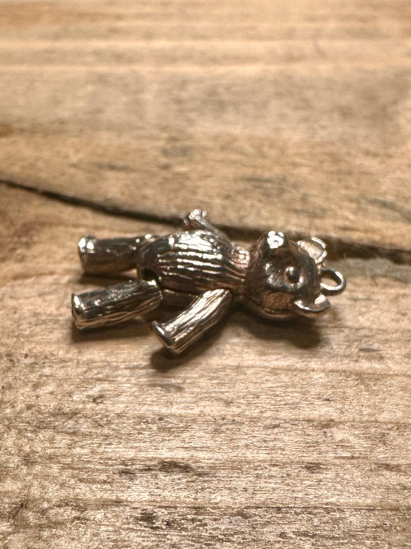 Vintage Articulated Teddy Bear 925 Silver Pendant