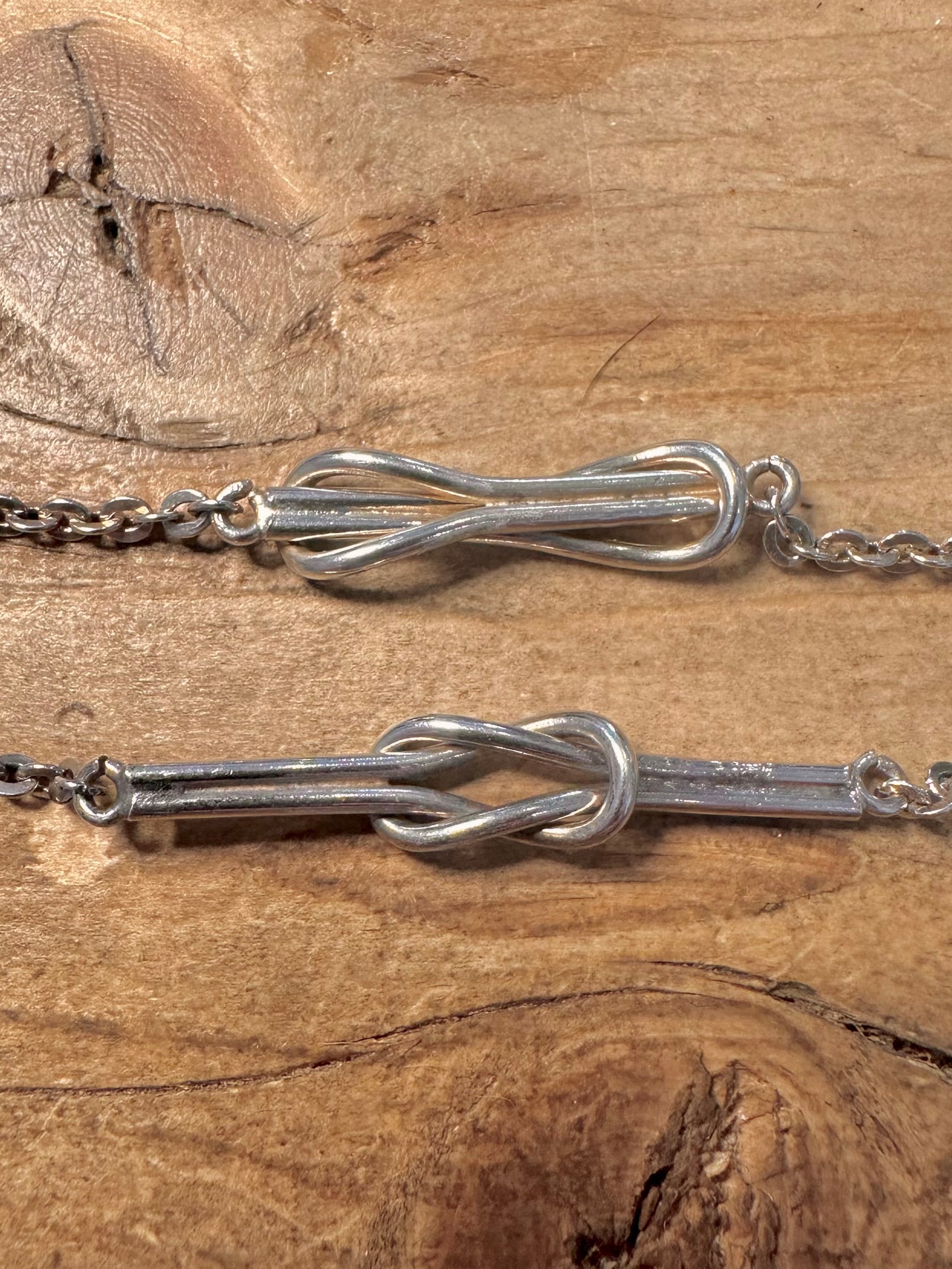 Vintage Unique Reef Knotted Chain 925 Silver 36.8 inch Necklace
