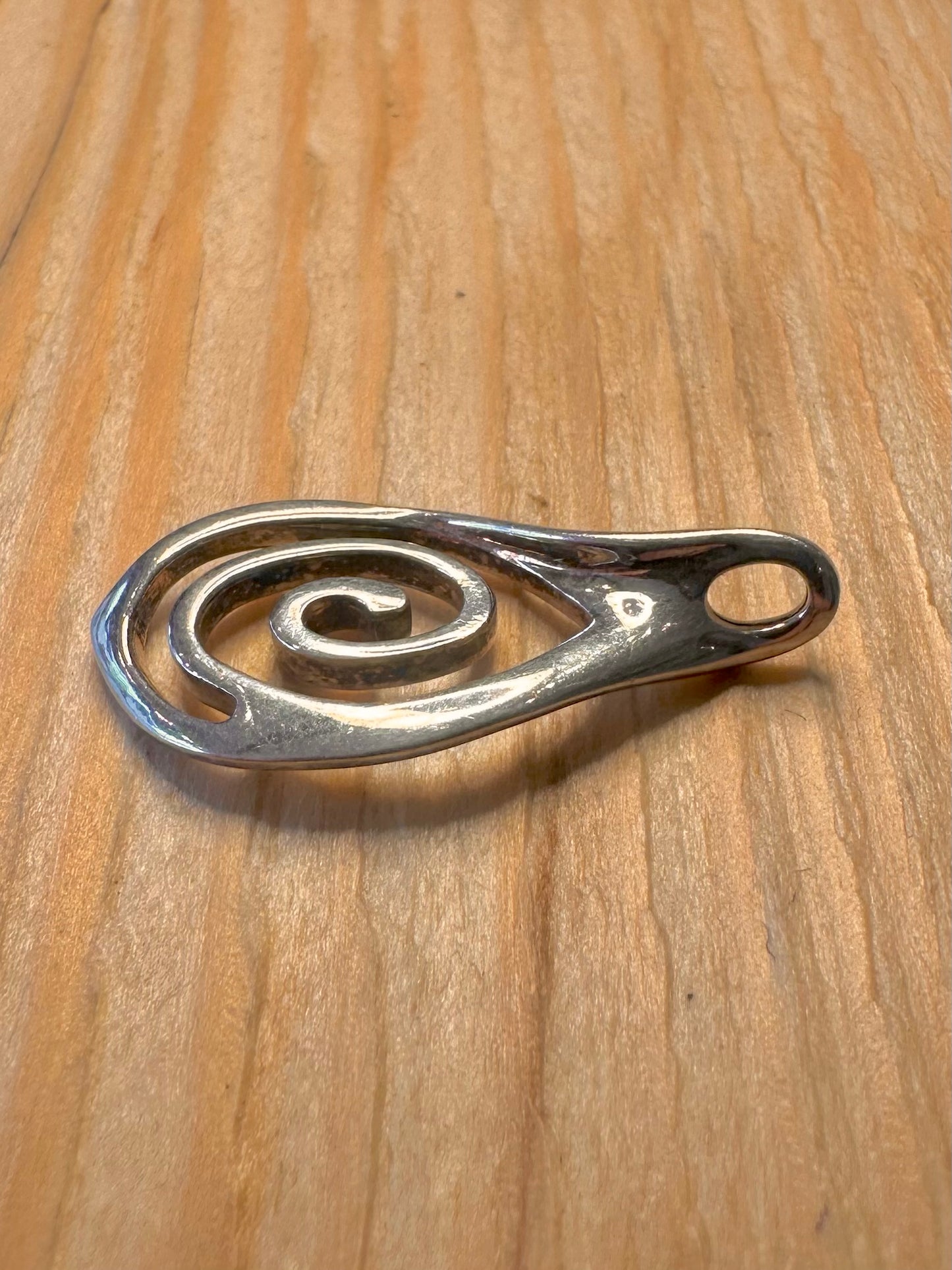 Modern Abstract Swirl 925 Silver Pendant