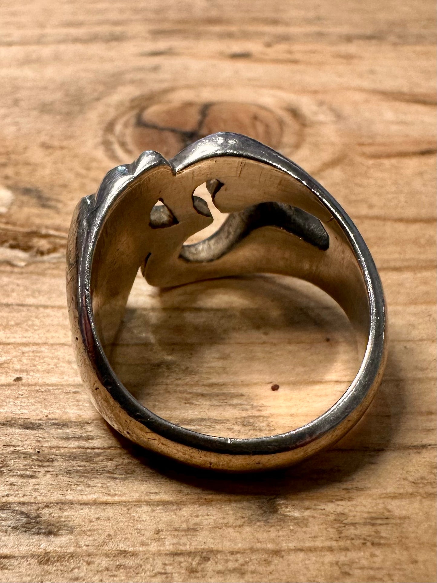 Vintage OM Symbol 925 Silver Size N1/2 Ring