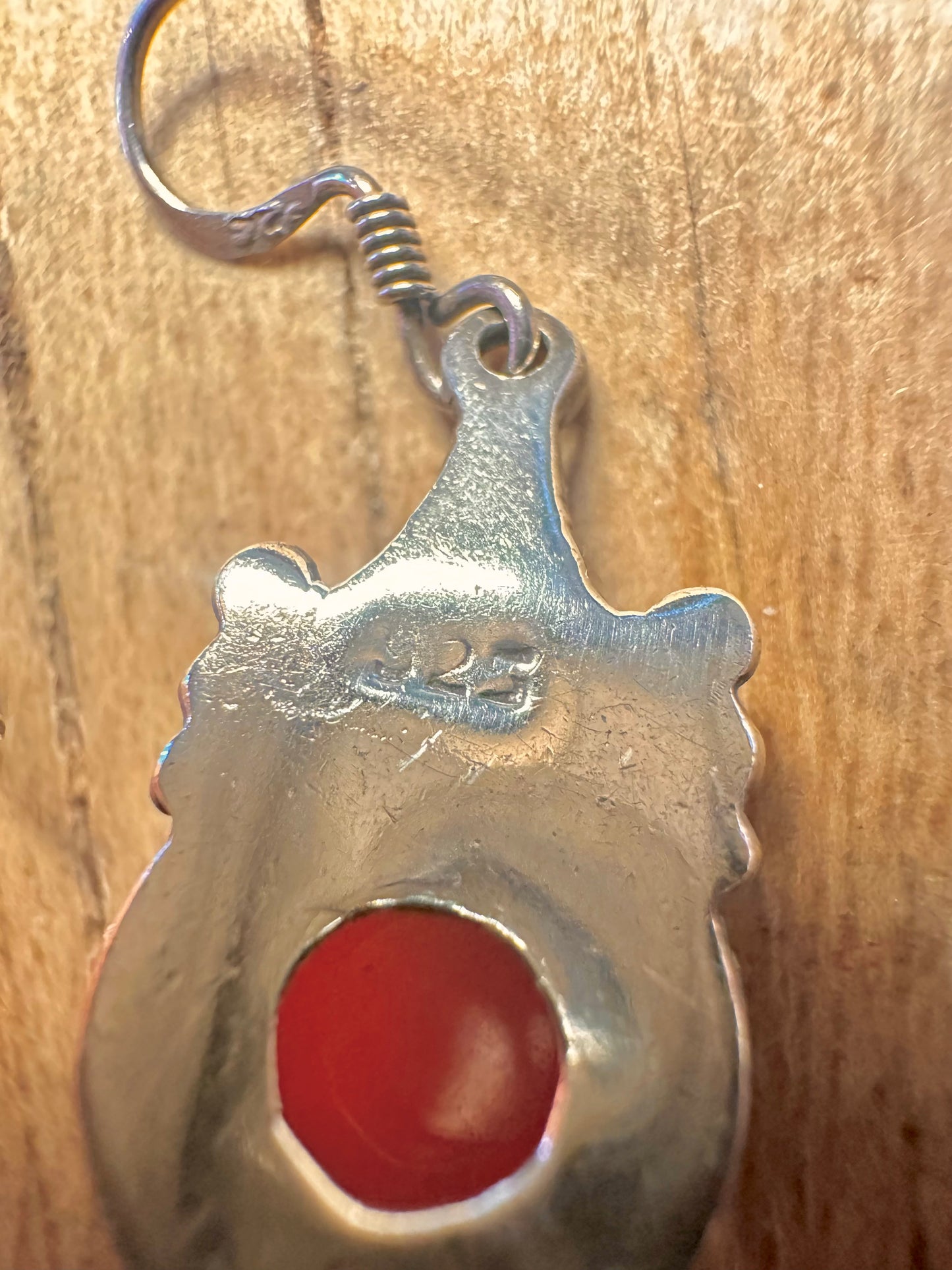 Vintage Carnelian Boho 925 Sterling Silver Earrings