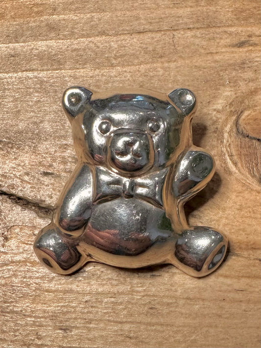 Vintage 1998 Teddy Bear 925 Silver Brooch Pendant