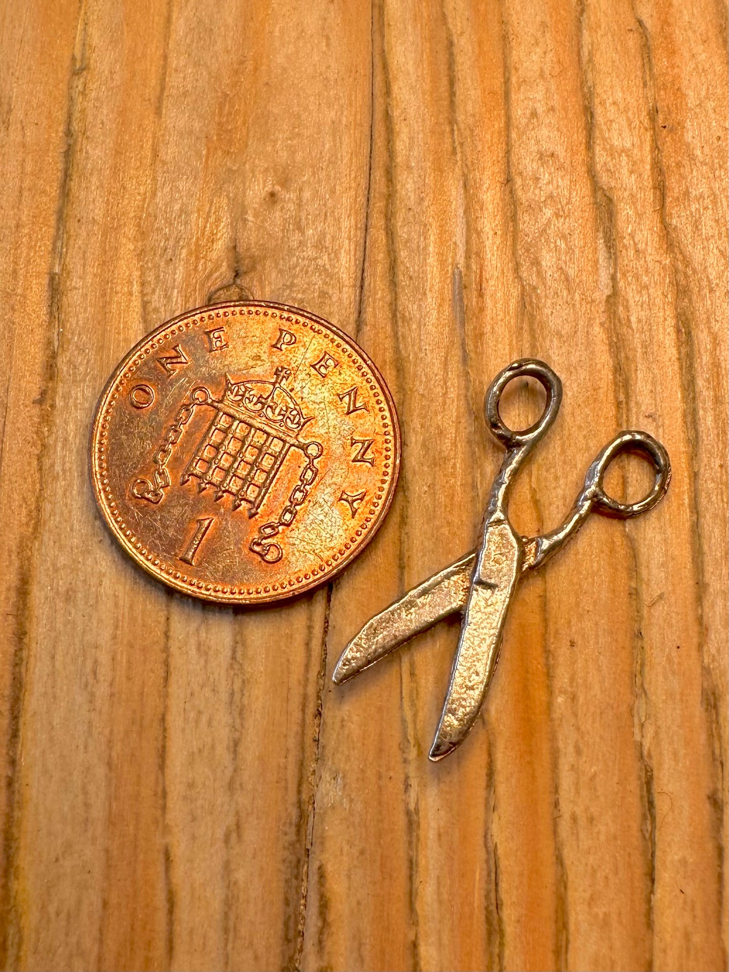 Vintage Scissors 925 Sterling Silver Charm Pendant