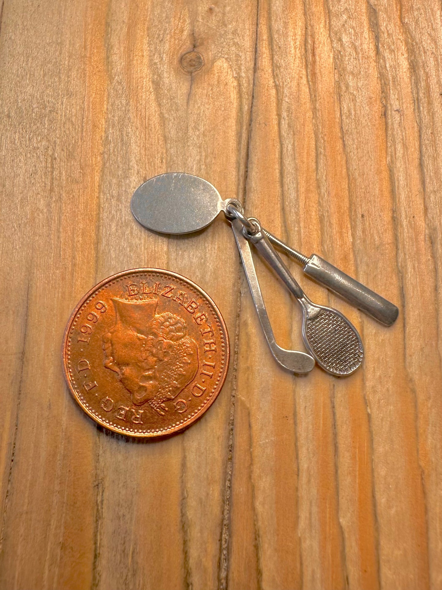 Vintage Sports Set 925 Sterling Silver Charm Pendant