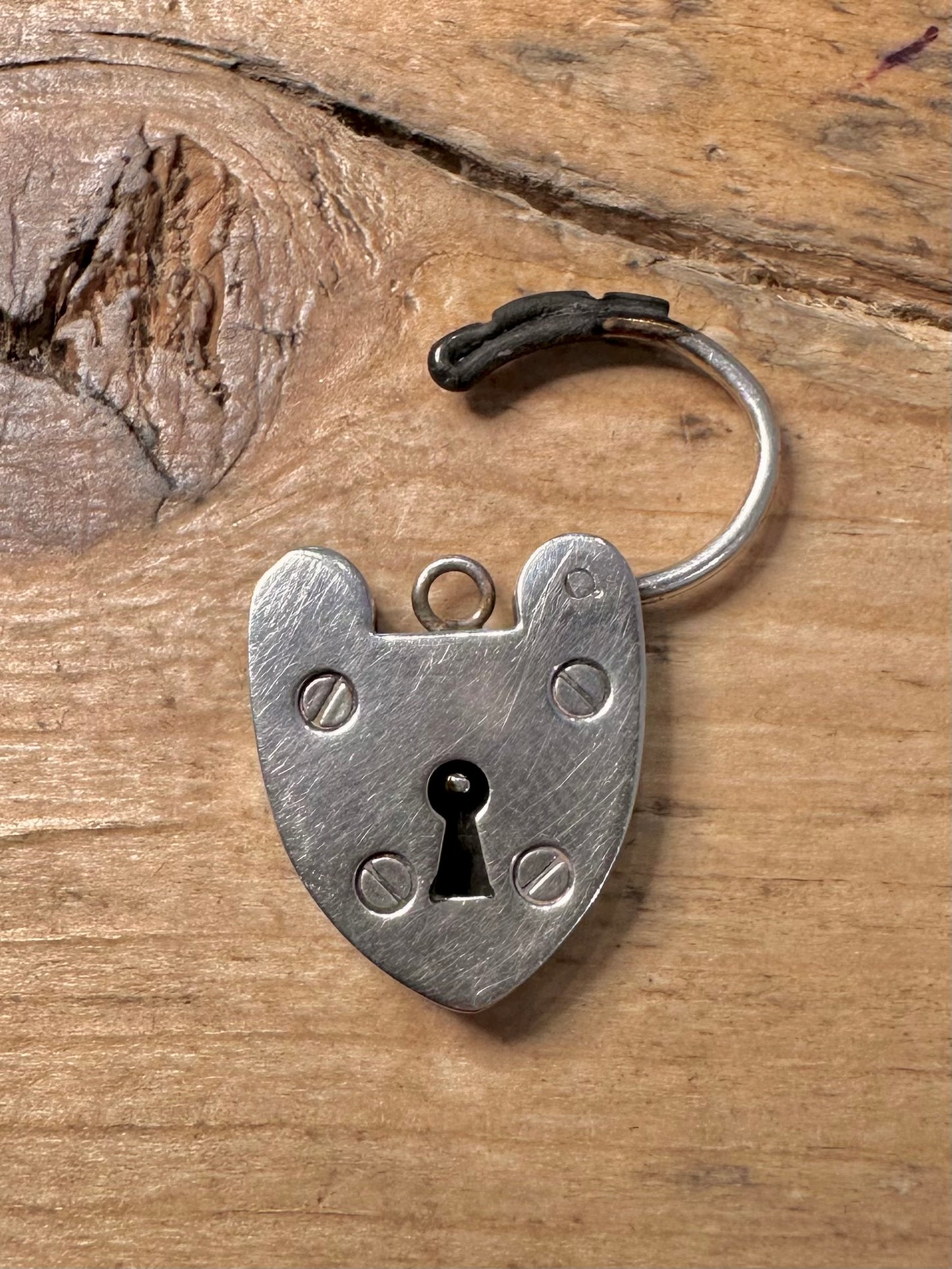 Vintage 1974 Heart Padlock 925 Silver Pendant