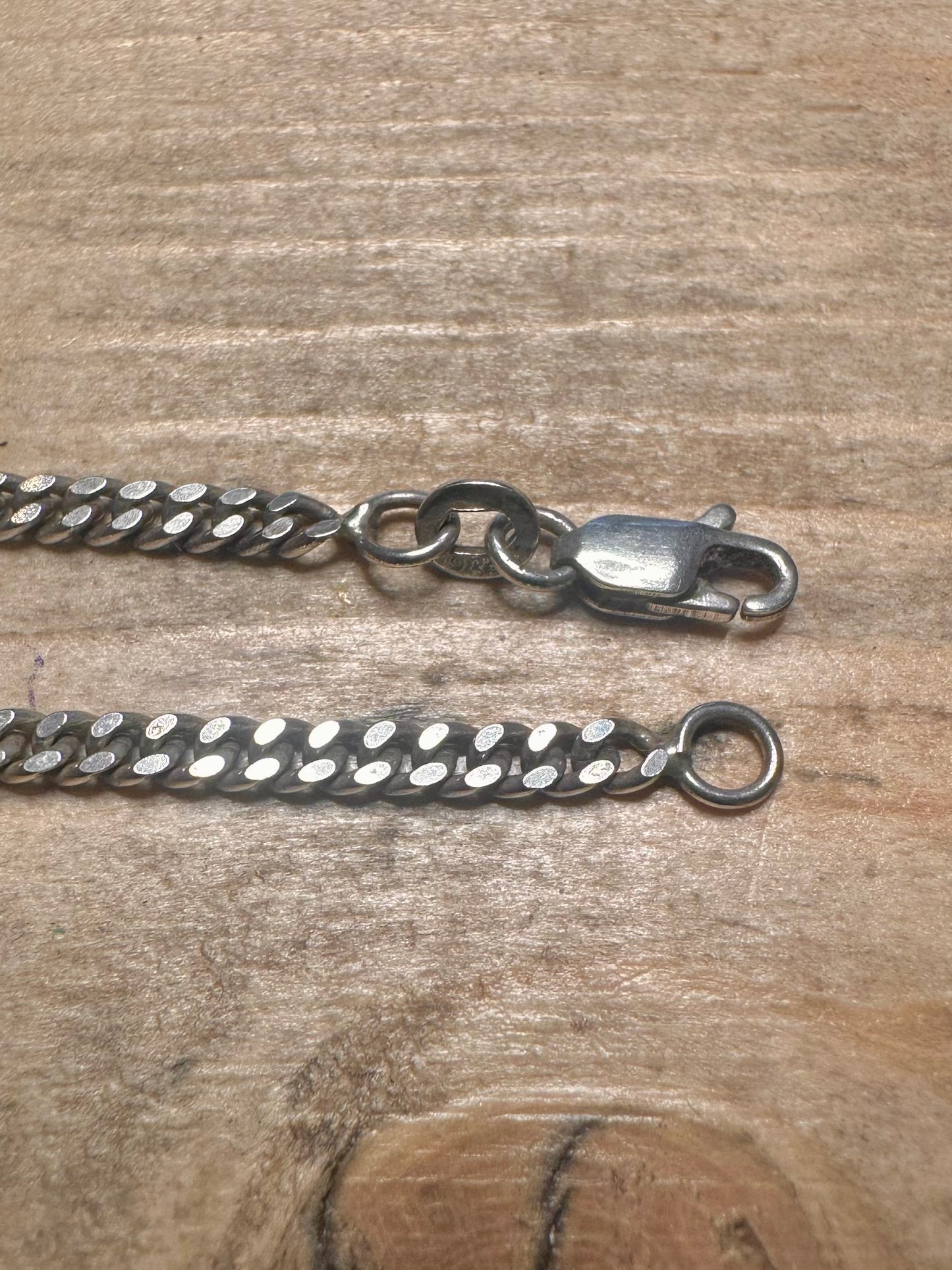 Vintage Close Curb Chain 925 Silver 19.5 inch Necklace