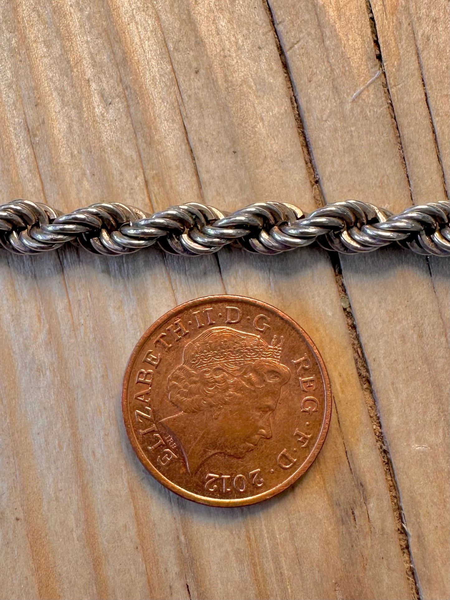 Vintage Rope Chain 925 Silver 26 inch Necklace