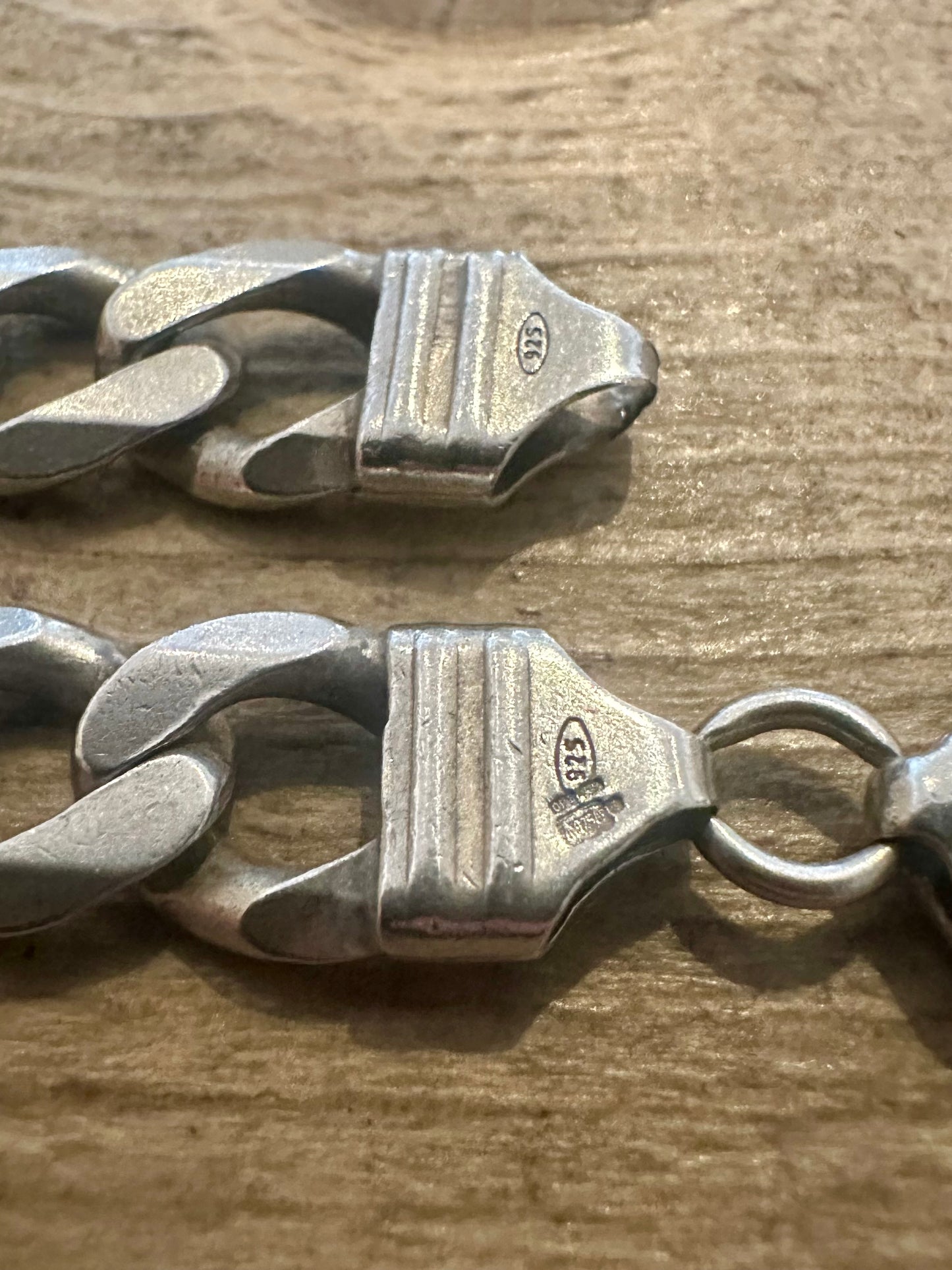 Vintage Chunky Heavy Curb Chain 925 Silver 19.3 inch Necklace