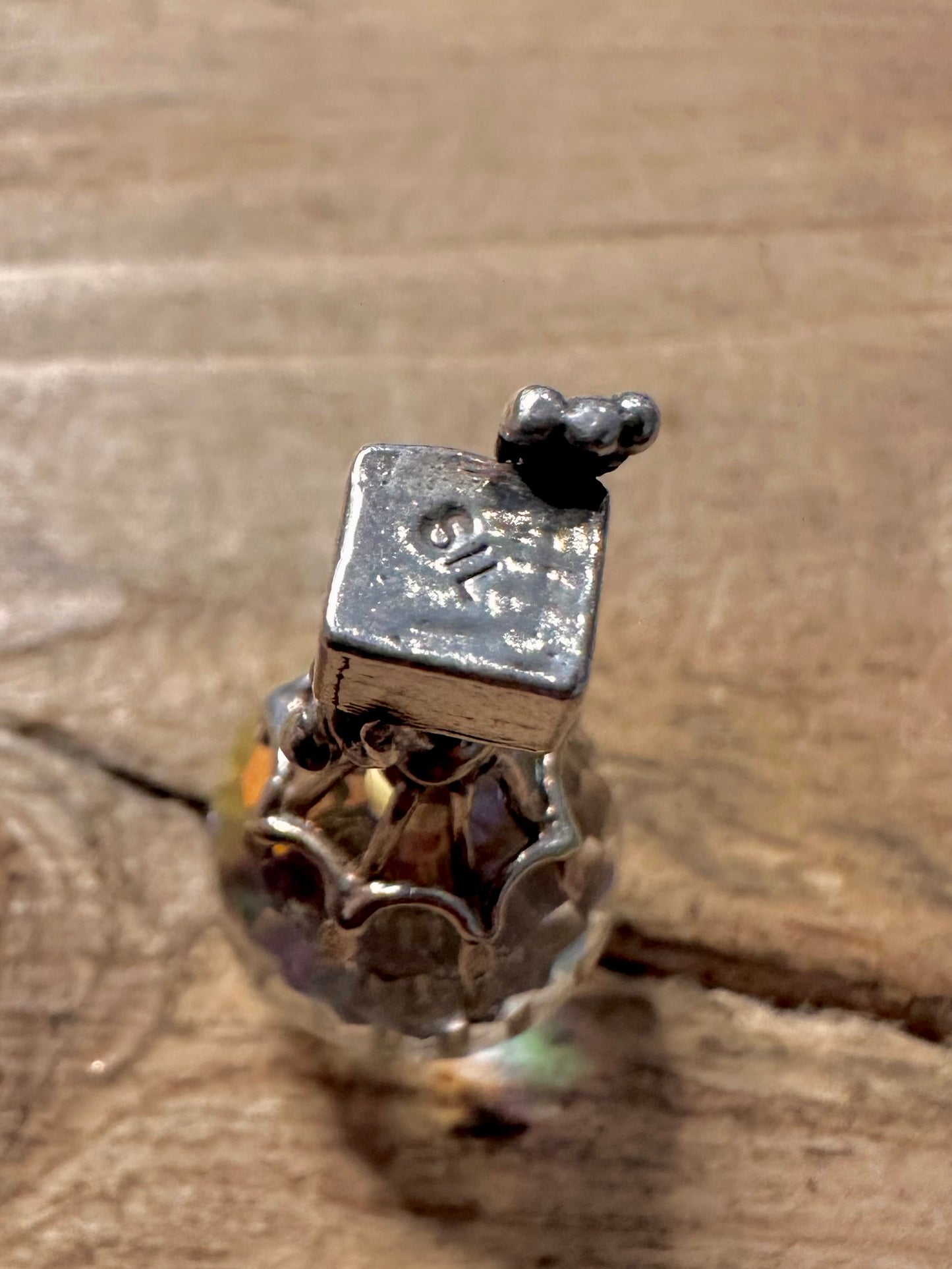 Vintage Crystal Hot Air Ballon 925 Silver Charm Pendant