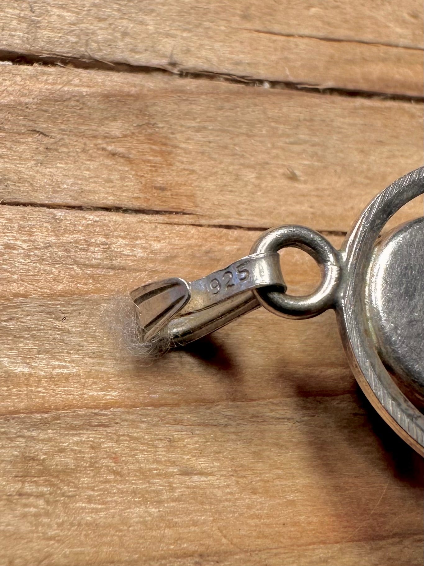 Vintage Grüner Türkis Oval 925 Sterling Silber Anhänger