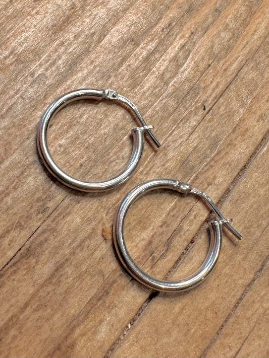 Vintage Hoops 925 Sterling Silver Earrings