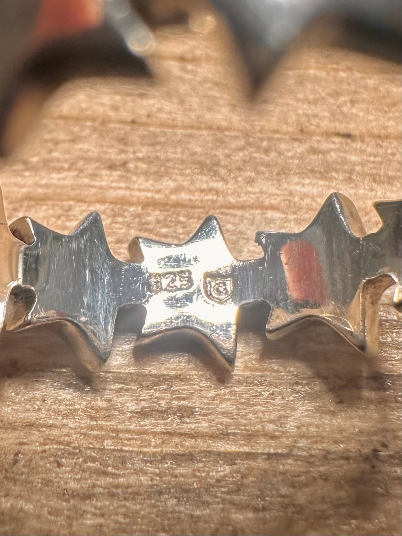 Vintage Star Band 925 Silver Size O Ring