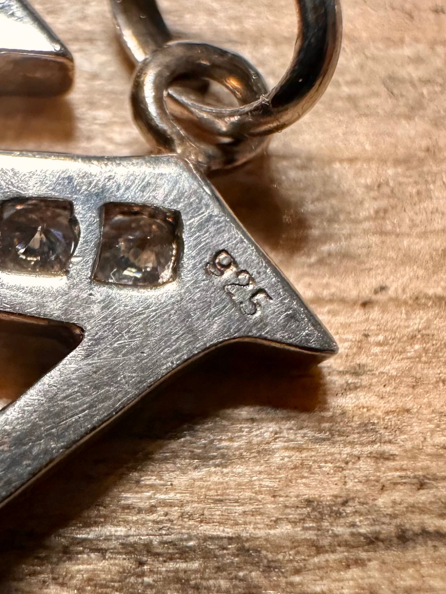 Modern Letter N CZ Stone 925 Silver Pendant