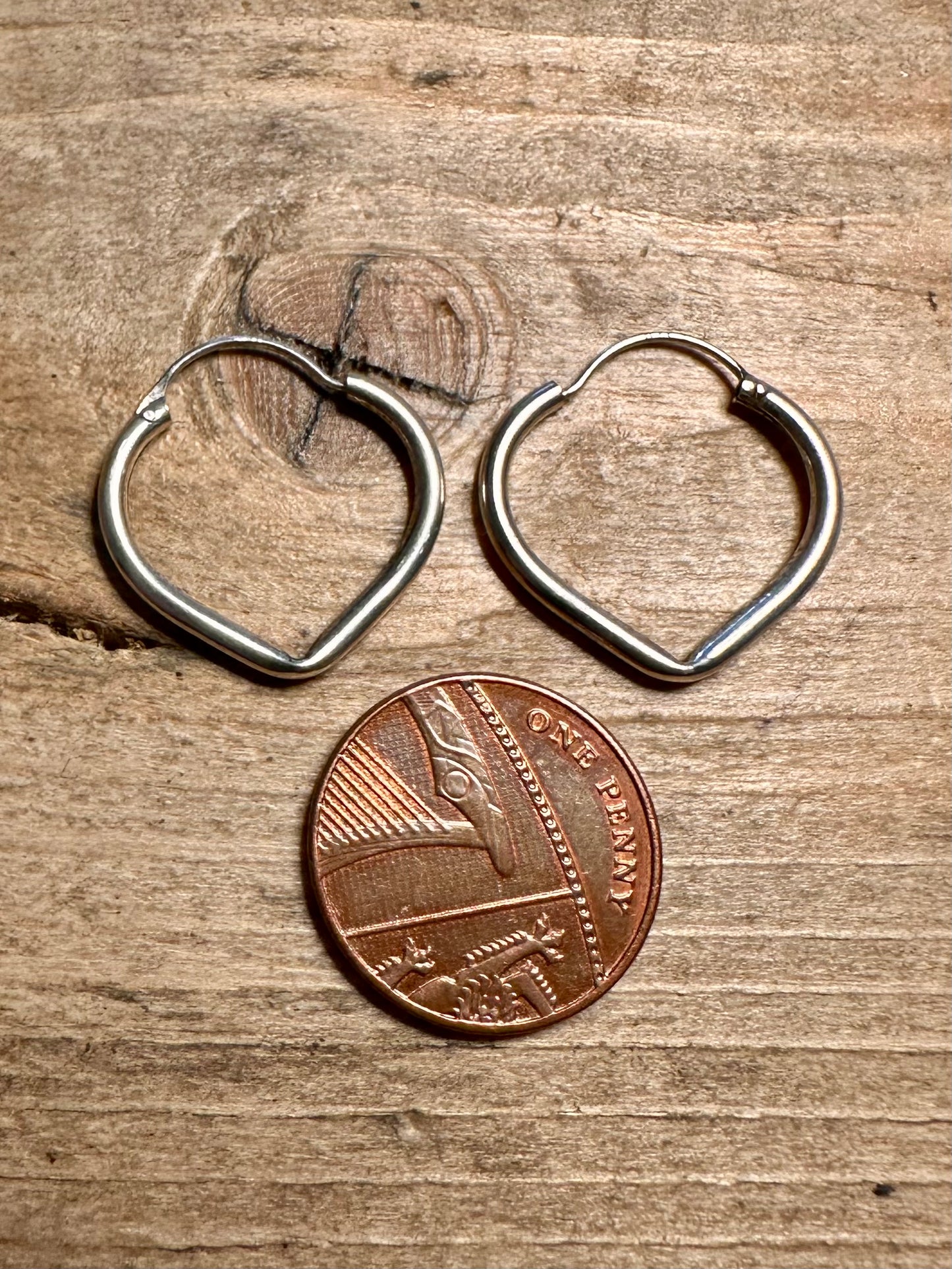 Vintage Heart Shaped 925 Silver Earrings