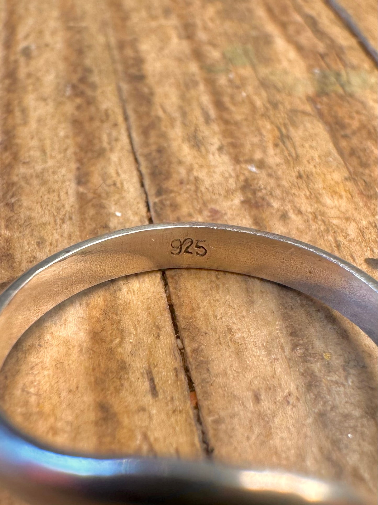 Abstract Twisted 925 Sterling Silver Size Q Ring
