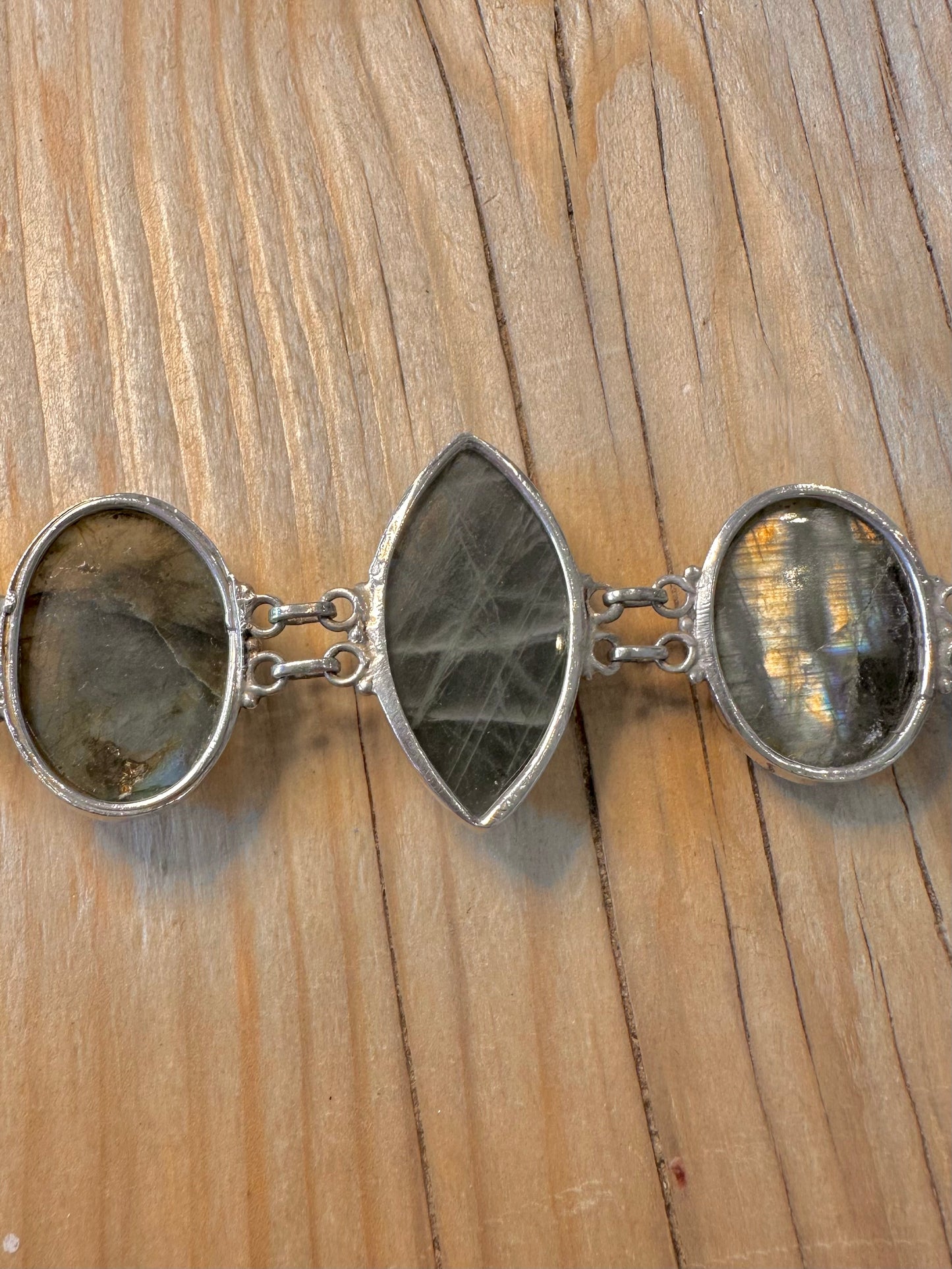 Stunning Labradorite 925 Silver 7.5 to 8 inch Bracelet