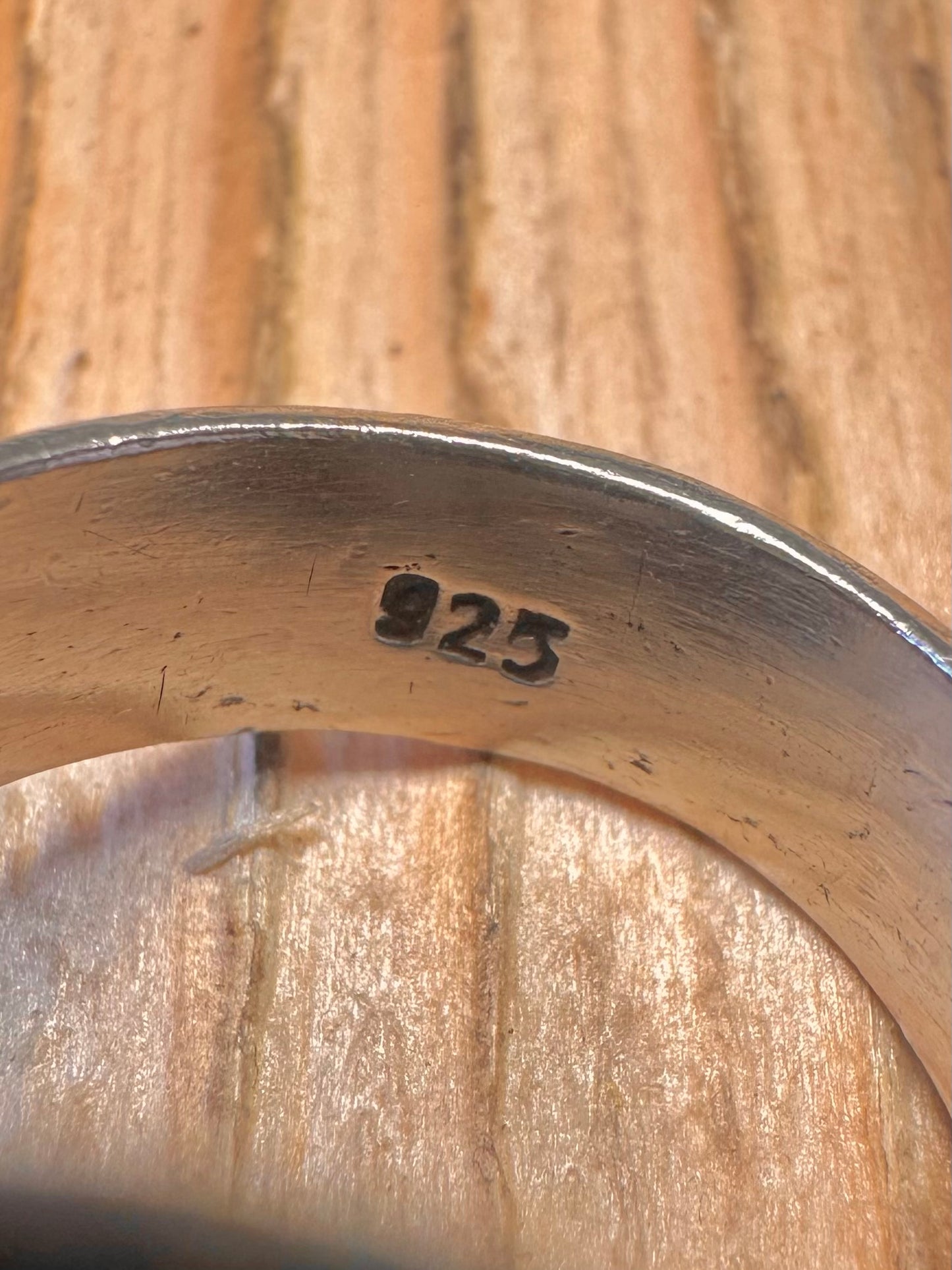 Vintage Oval Amber 925 Sterling Silver Size N1/2 Ring